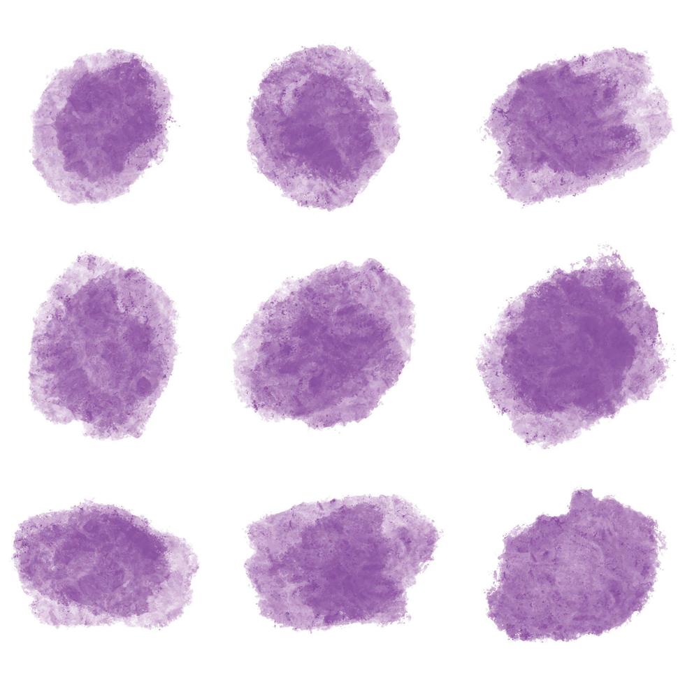 Hand draw purple circular splash watercolor design vector