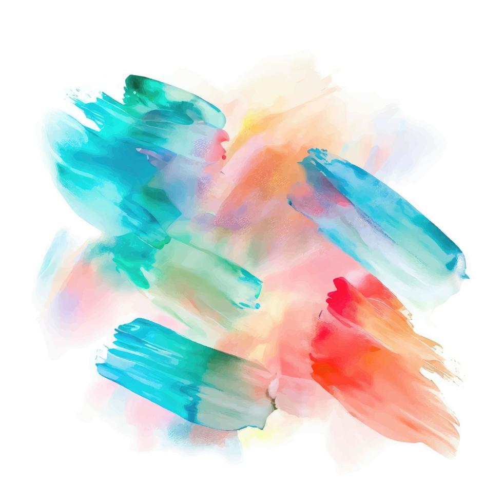 Colorful watercolor hand drawn paper texture torn splatter banner. Wet brush painted spots and strokes abstract vector illustration.