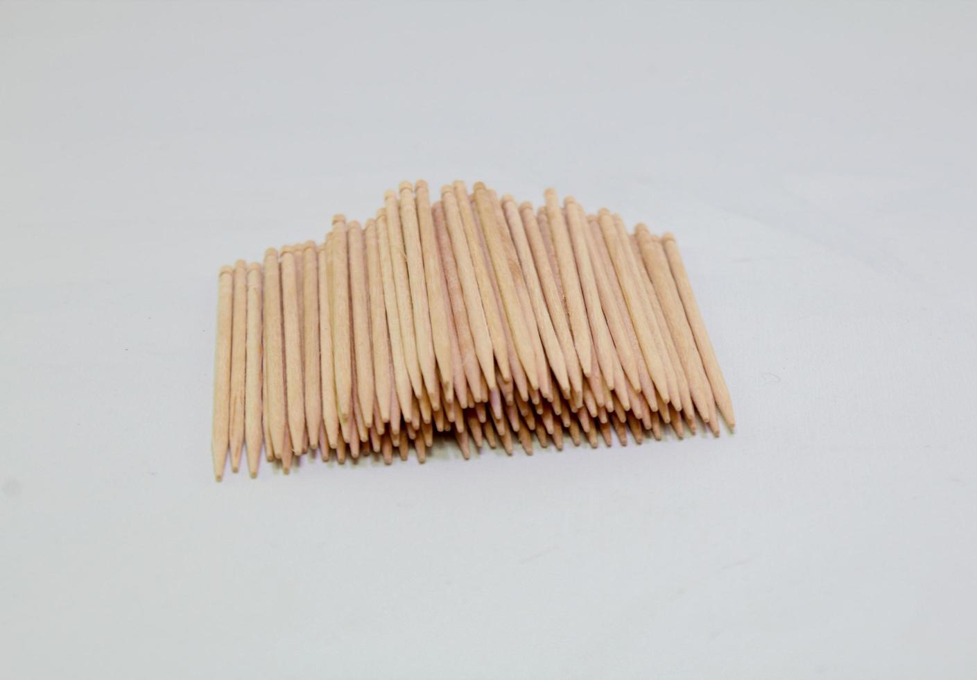 Bamboo toothpicks textures. Bamboo toothpicks isolated on white background photo