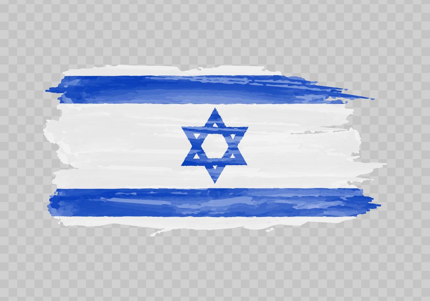 Watercolor painting flag of Israel vector