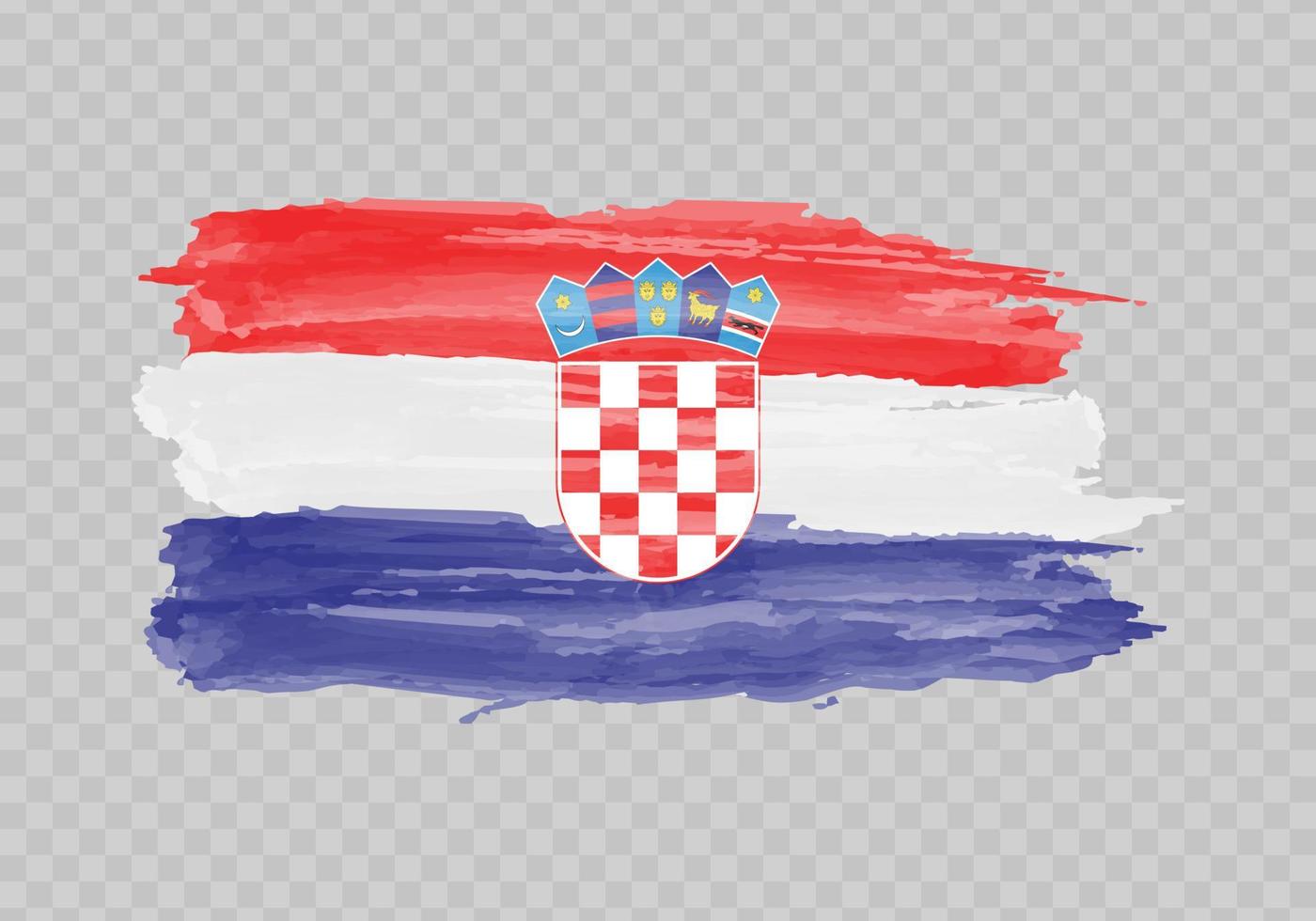 Watercolor painting flag of Croatia vector