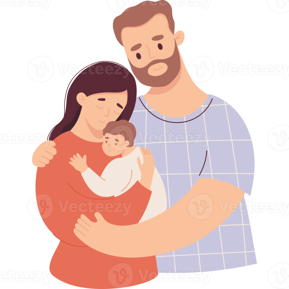 contento Pareja con bebé png