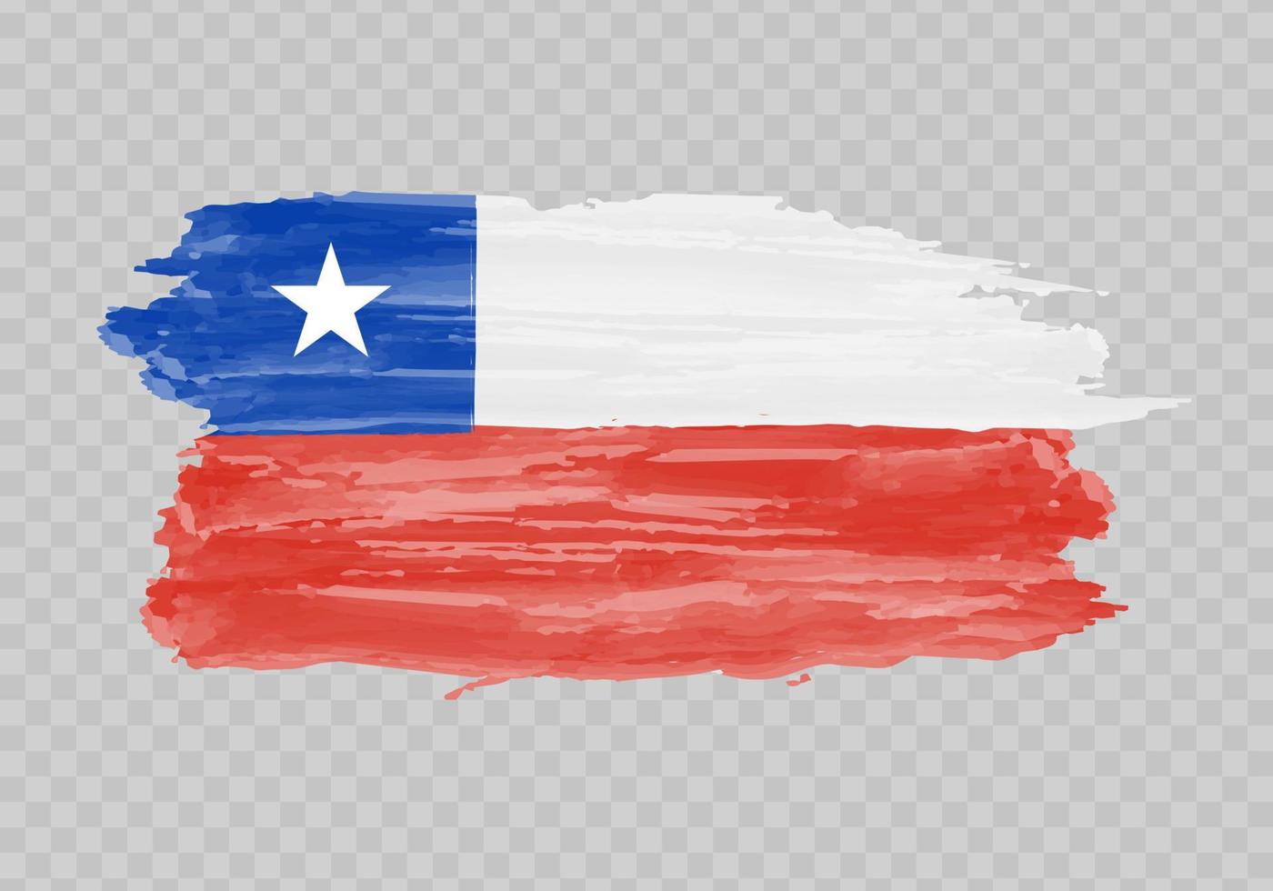 Watercolor painting flag of Chile vector