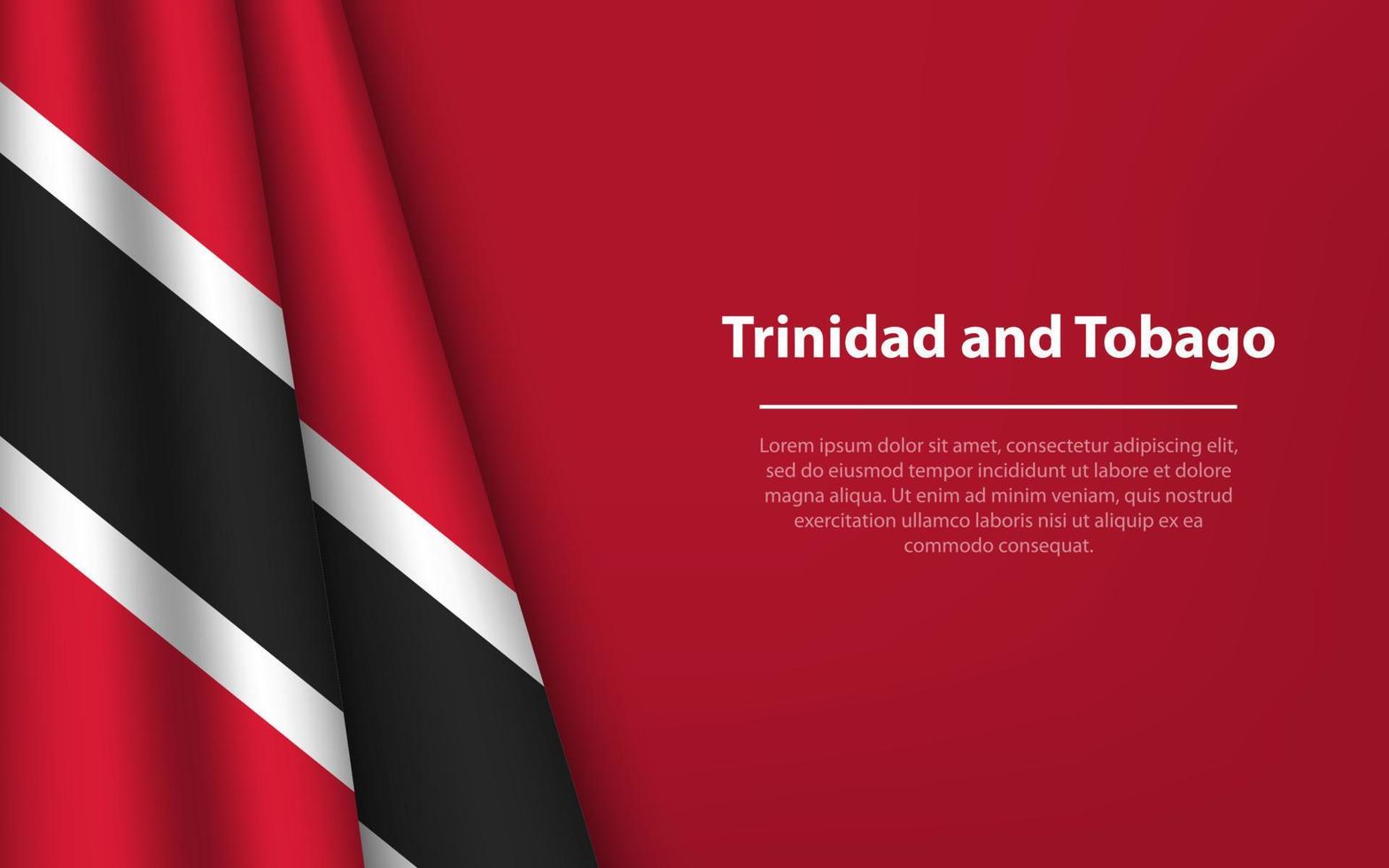 Wave flag of Trinidad and Tobago with copyspace background. vector