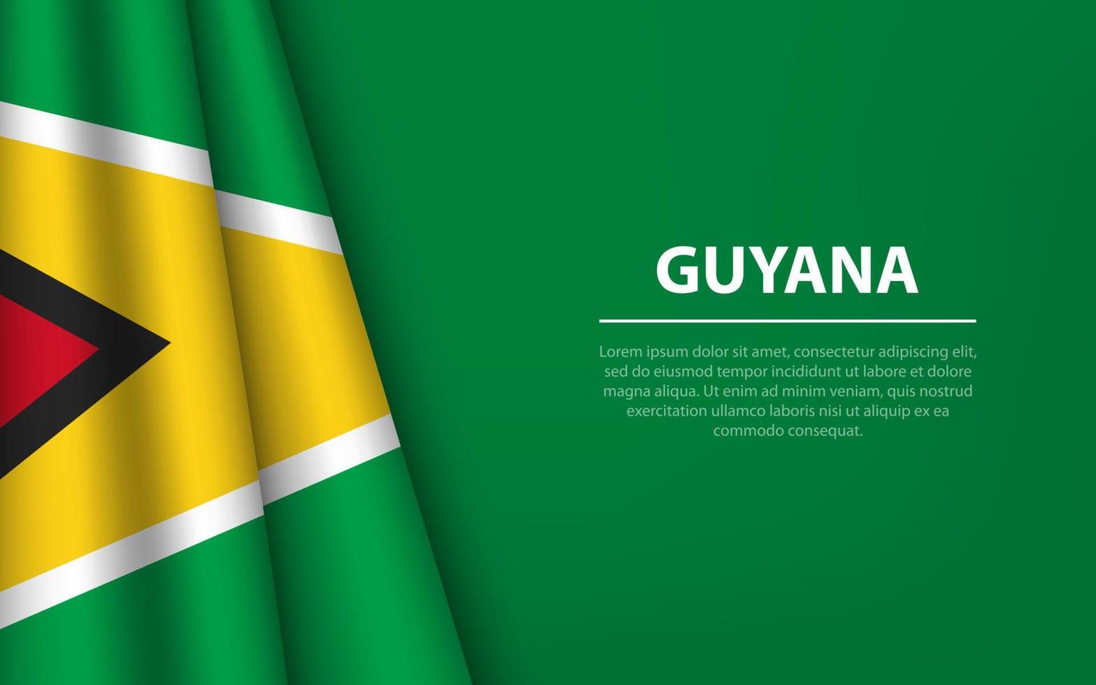 Wave flag of Guyana with copyspace background. vector