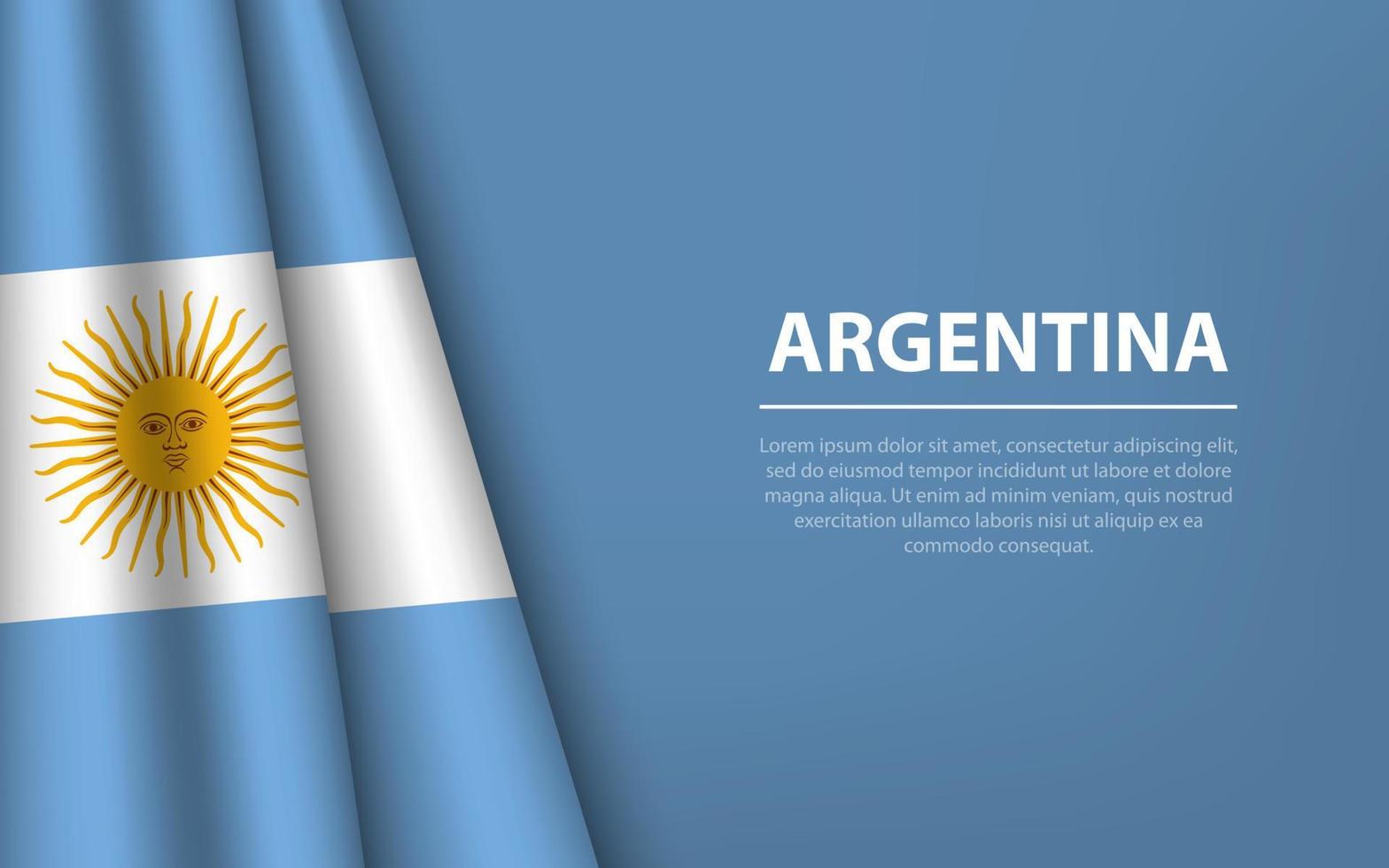 Wave flag of Argentina with copyspace background. vector