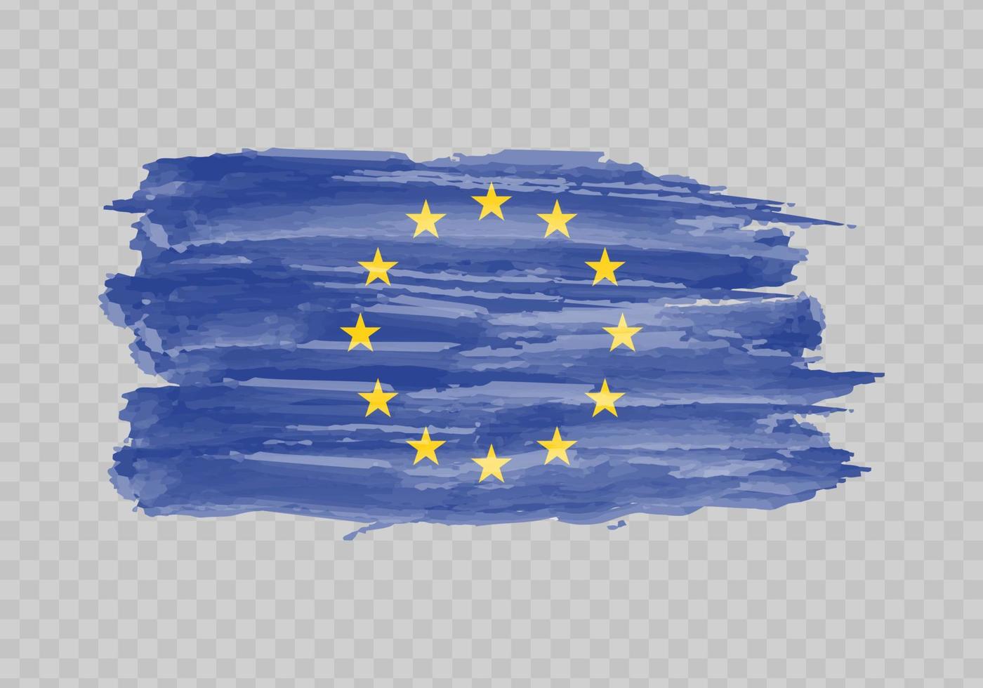 Watercolor painting flag of European Union vector