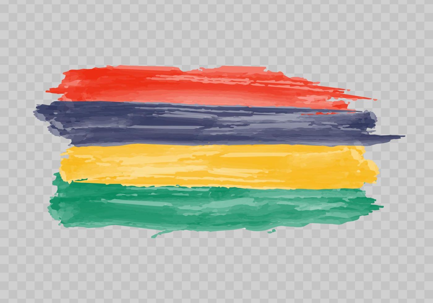 Watercolor painting flag of Mauritius vector