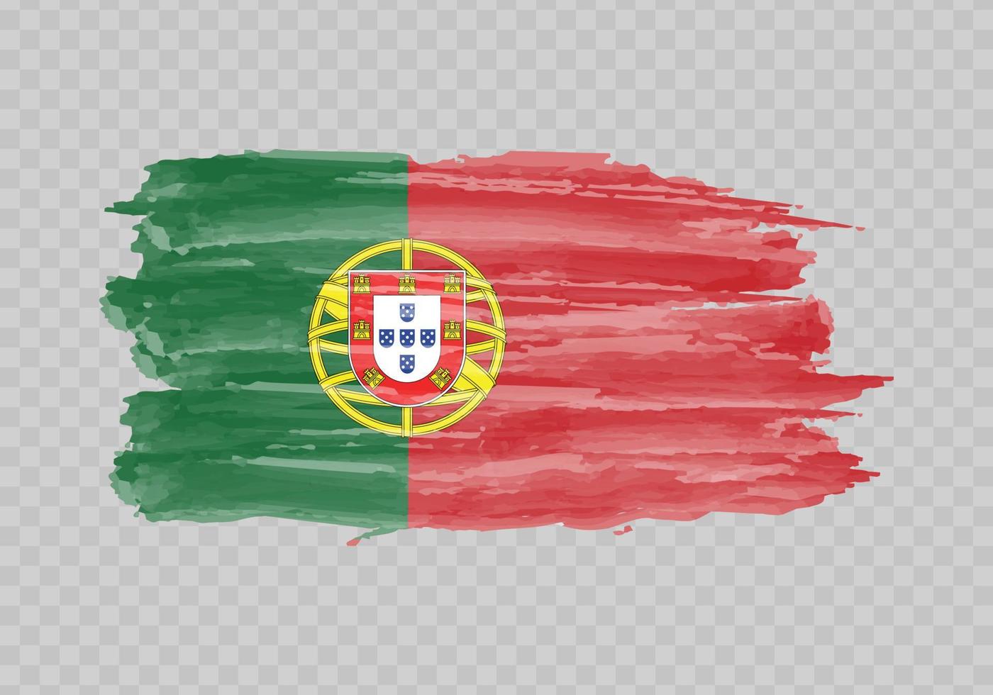 Watercolor painting flag of Portugal vector