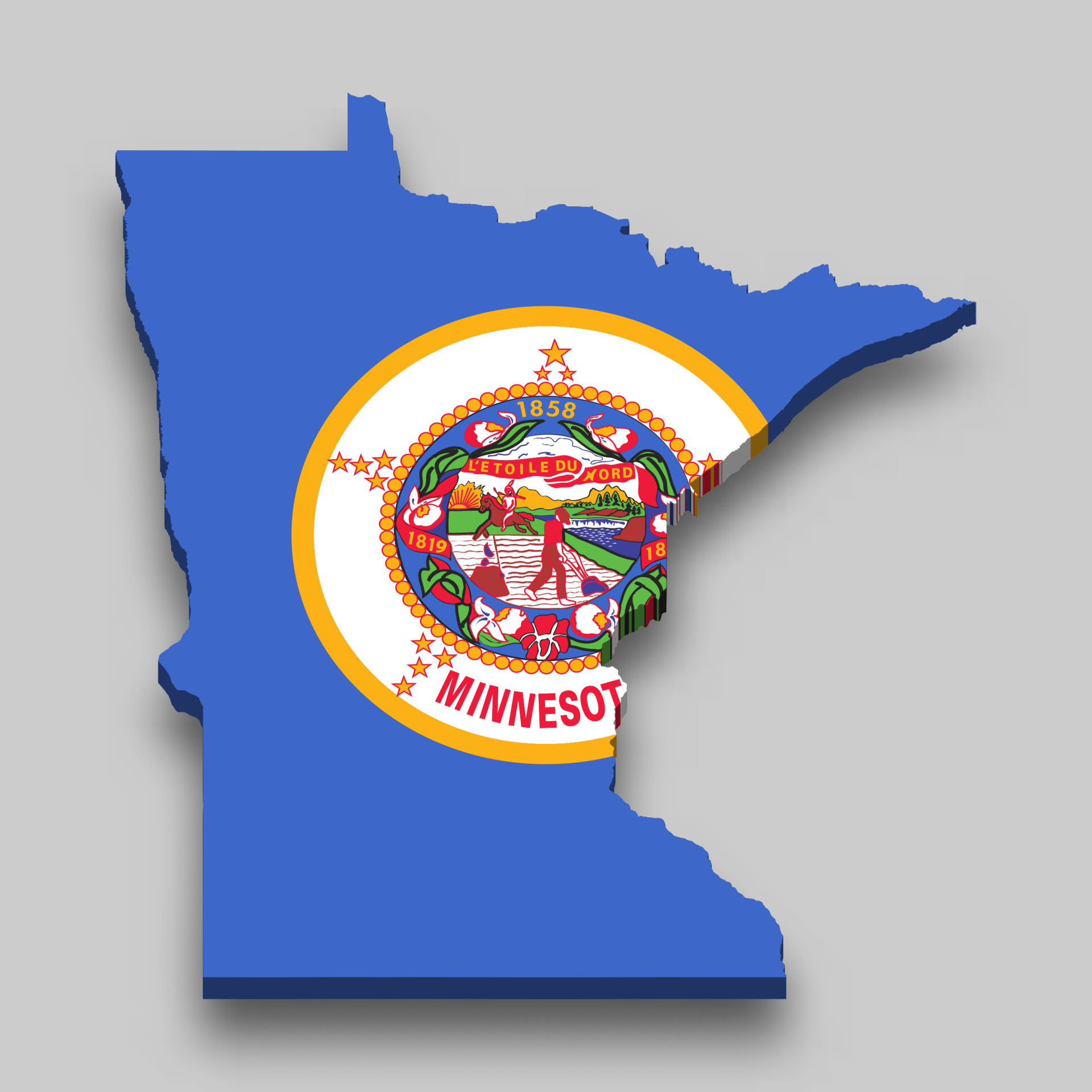 3d Isometric Map Of Minnesota Is A State Of United States 22753404 3d Isometric Map Of Minnesota Is A State Of United States Vector 
