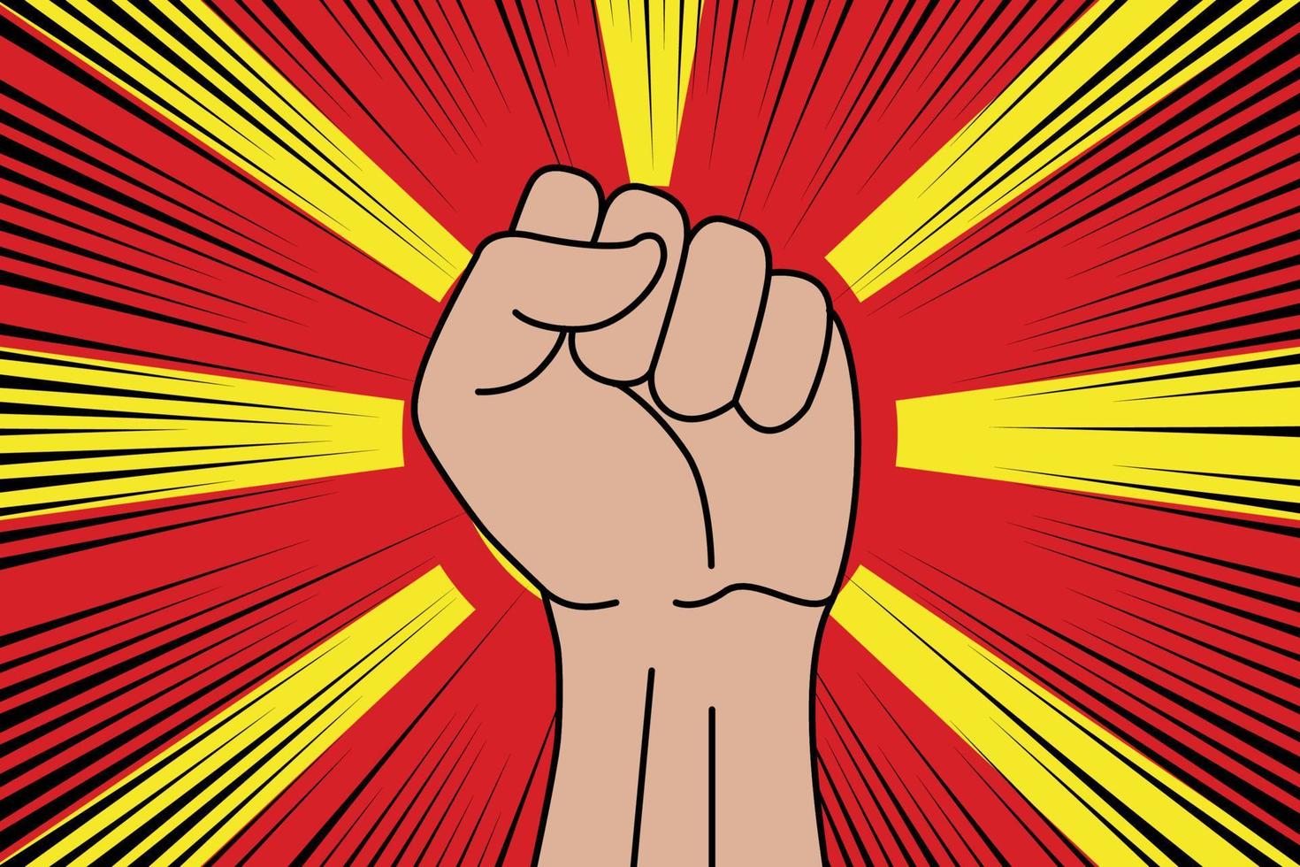 Human fist clenched symbol on flag of North Macedonia vector