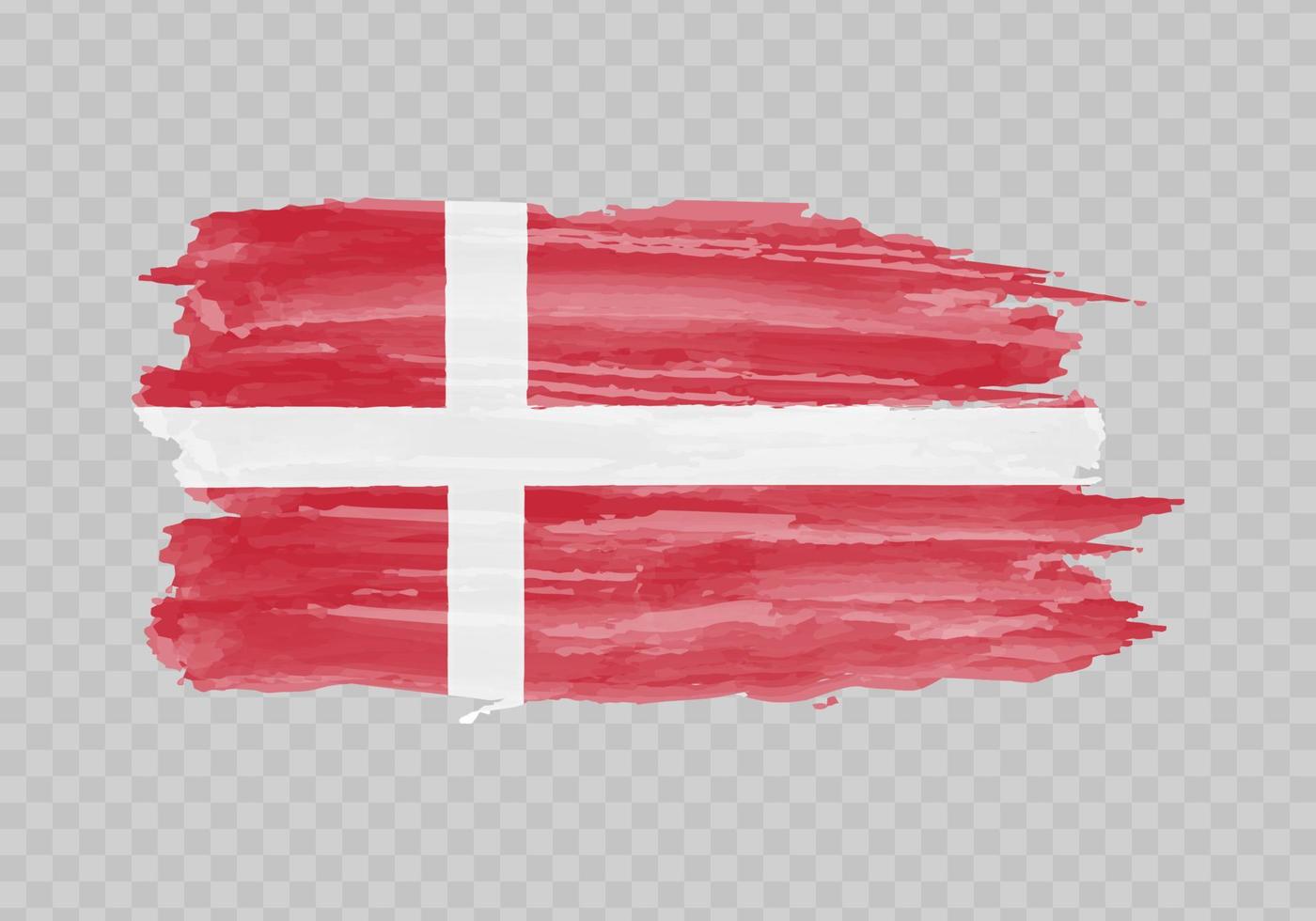 Watercolor painting flag of Denmark vector