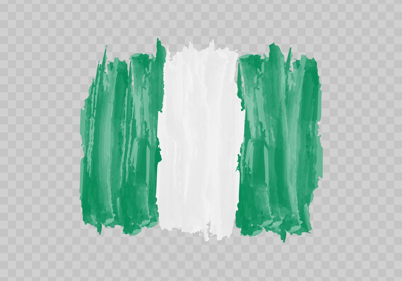 Watercolor painting flag of Nigeria vector