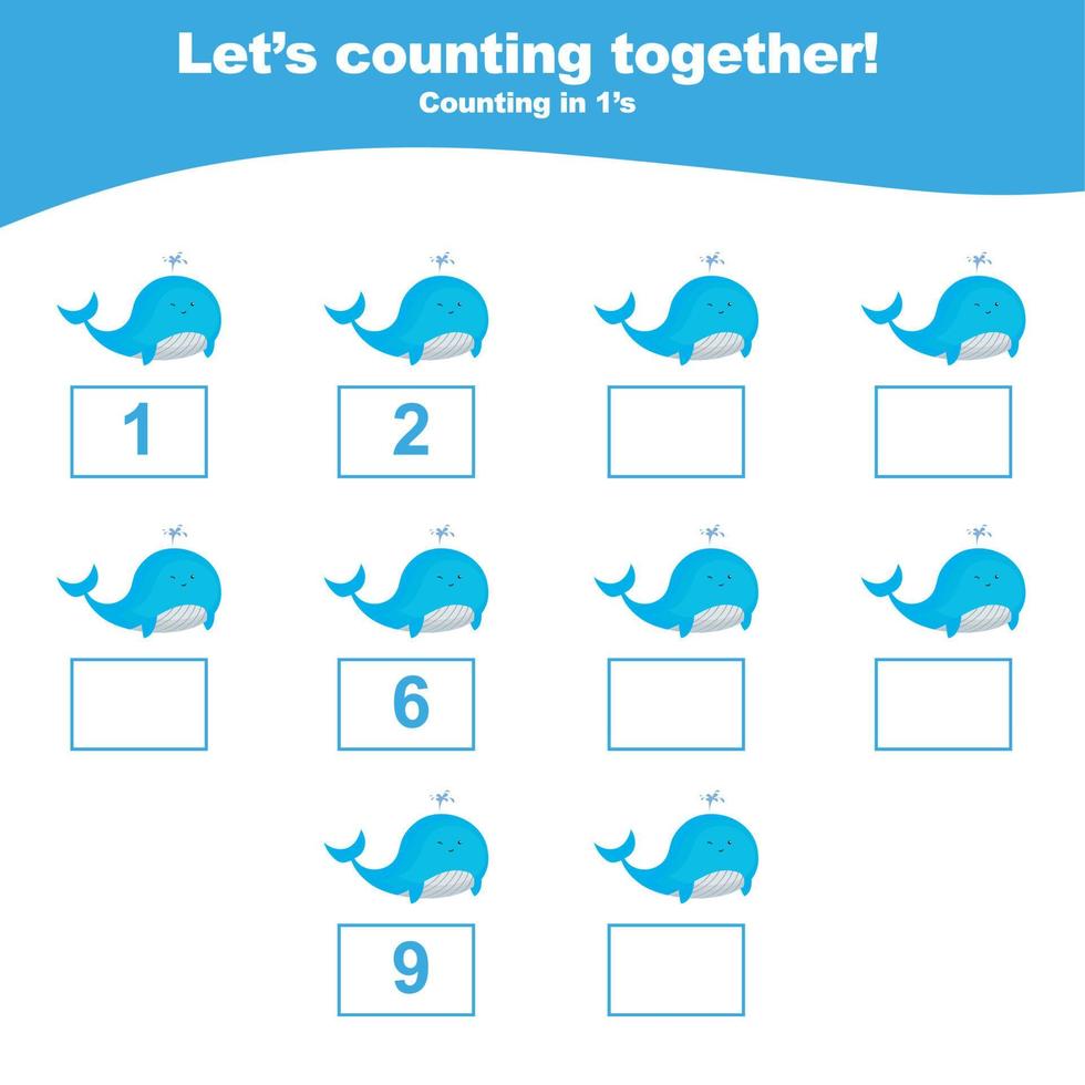 Count and write animal worksheet. Mathematic worksheet. Educational printable math worksheet. Vector illustration.