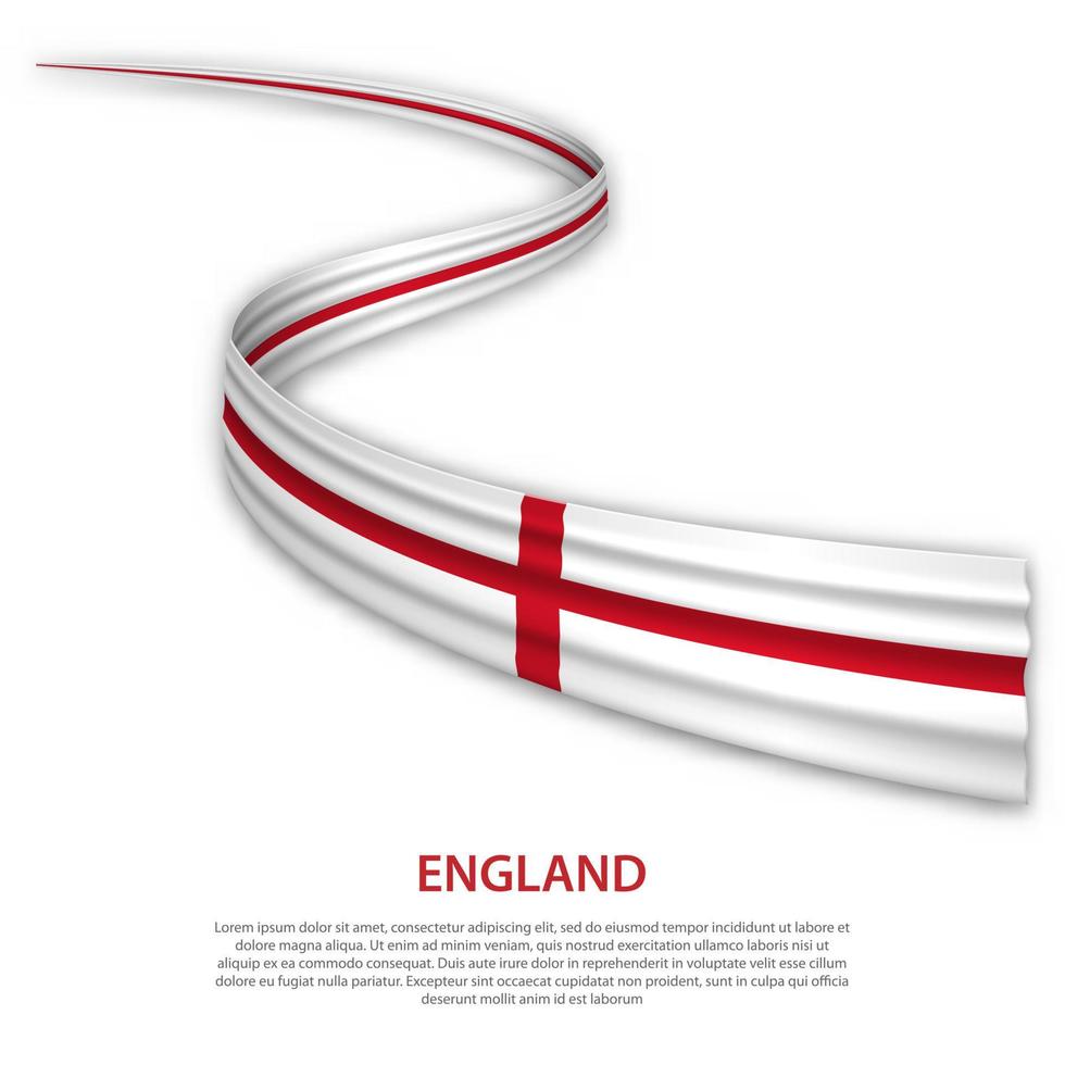 Waving ribbon or banner with flag of England vector