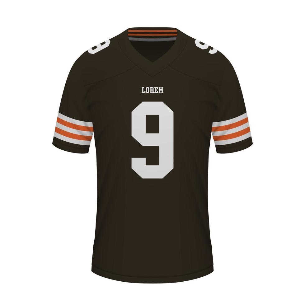 Realistic American football shirt of Cleveland, jersey template vector