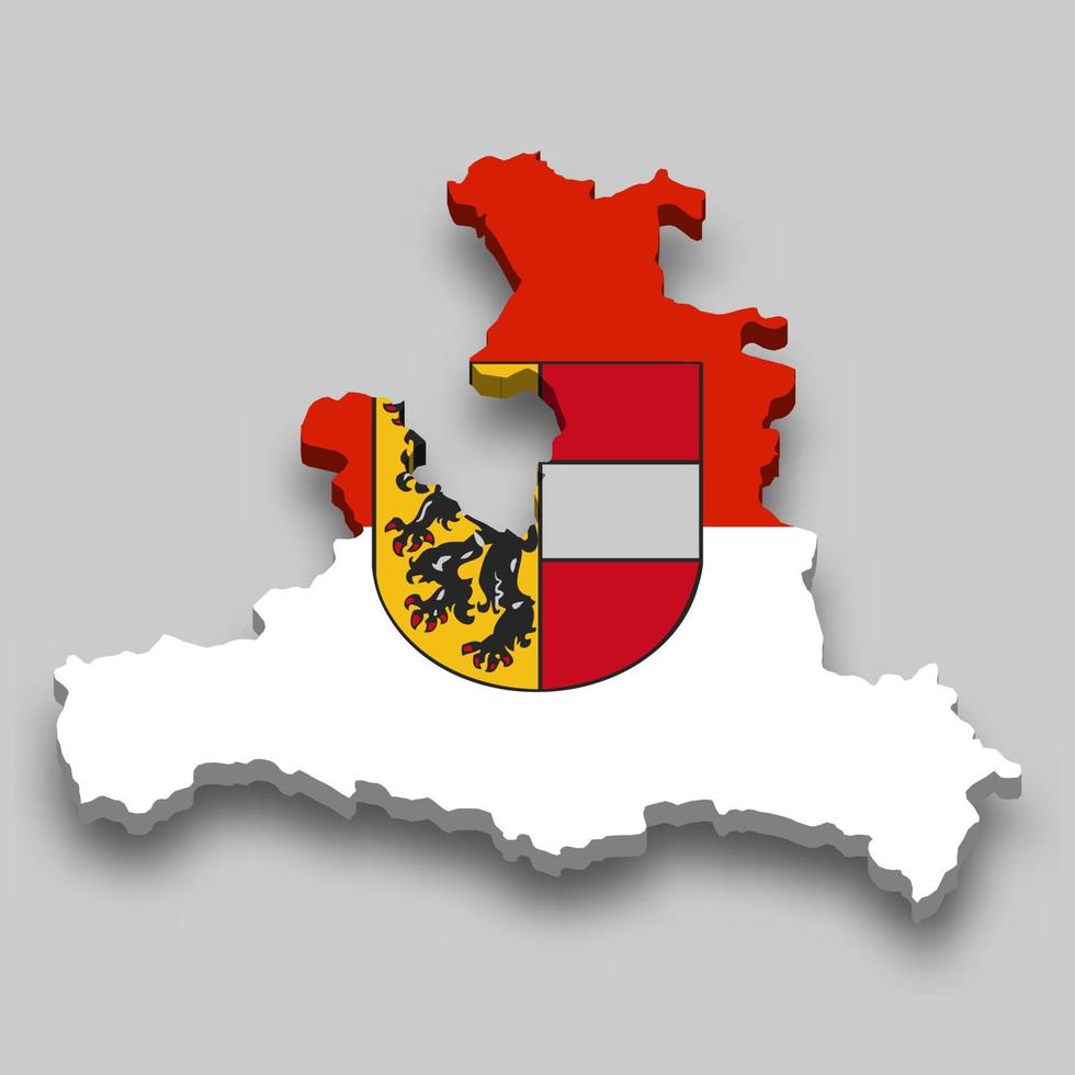 3d isométrica mapa de Salsburgo es un región de Austria vector