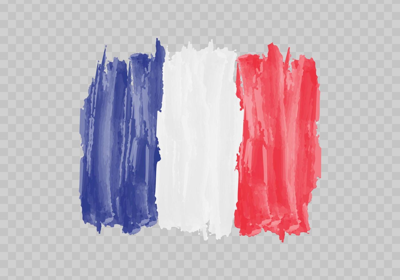 Watercolor painting flag of France vector