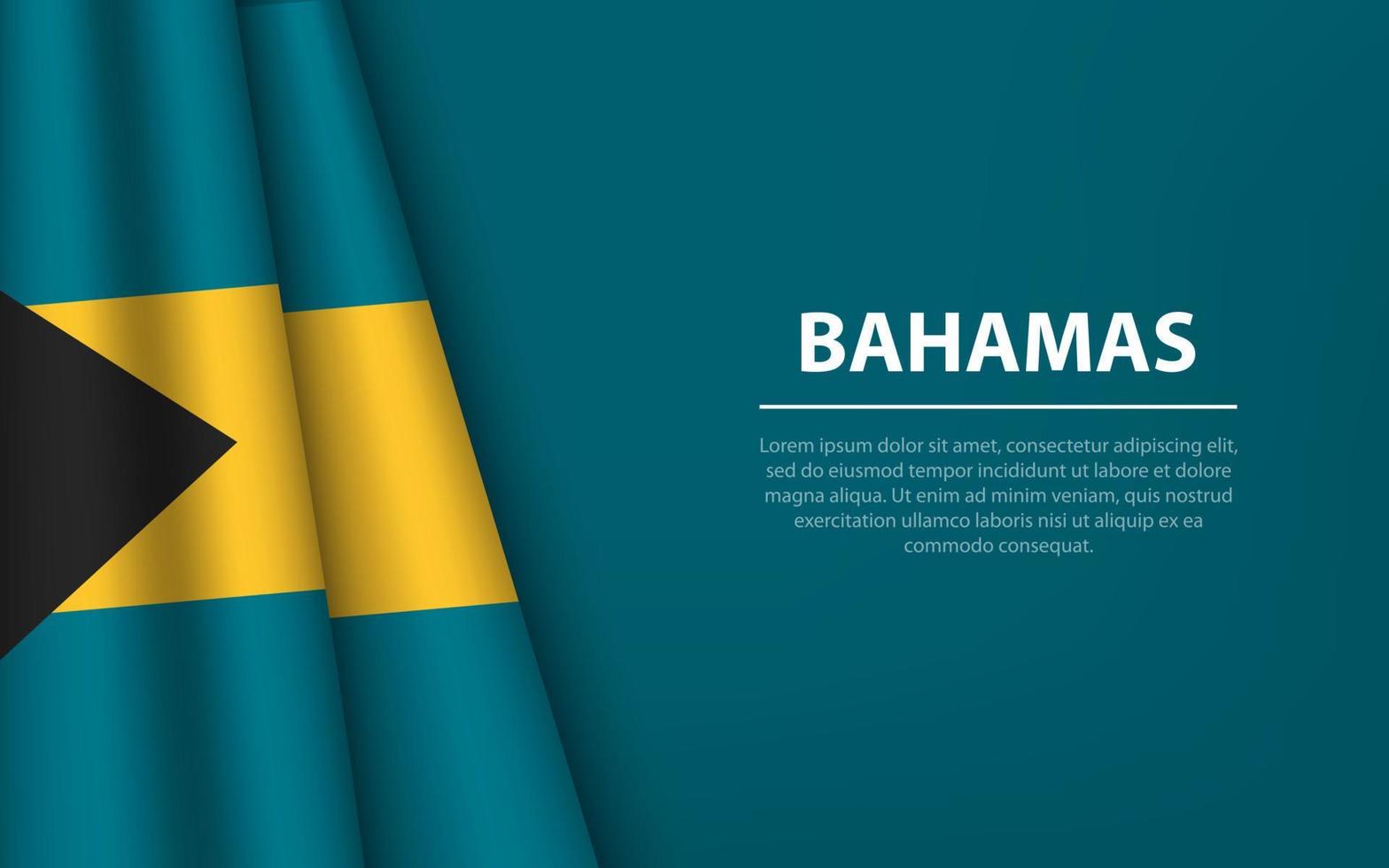 Wave flag of Bahamas with copyspace background. vector