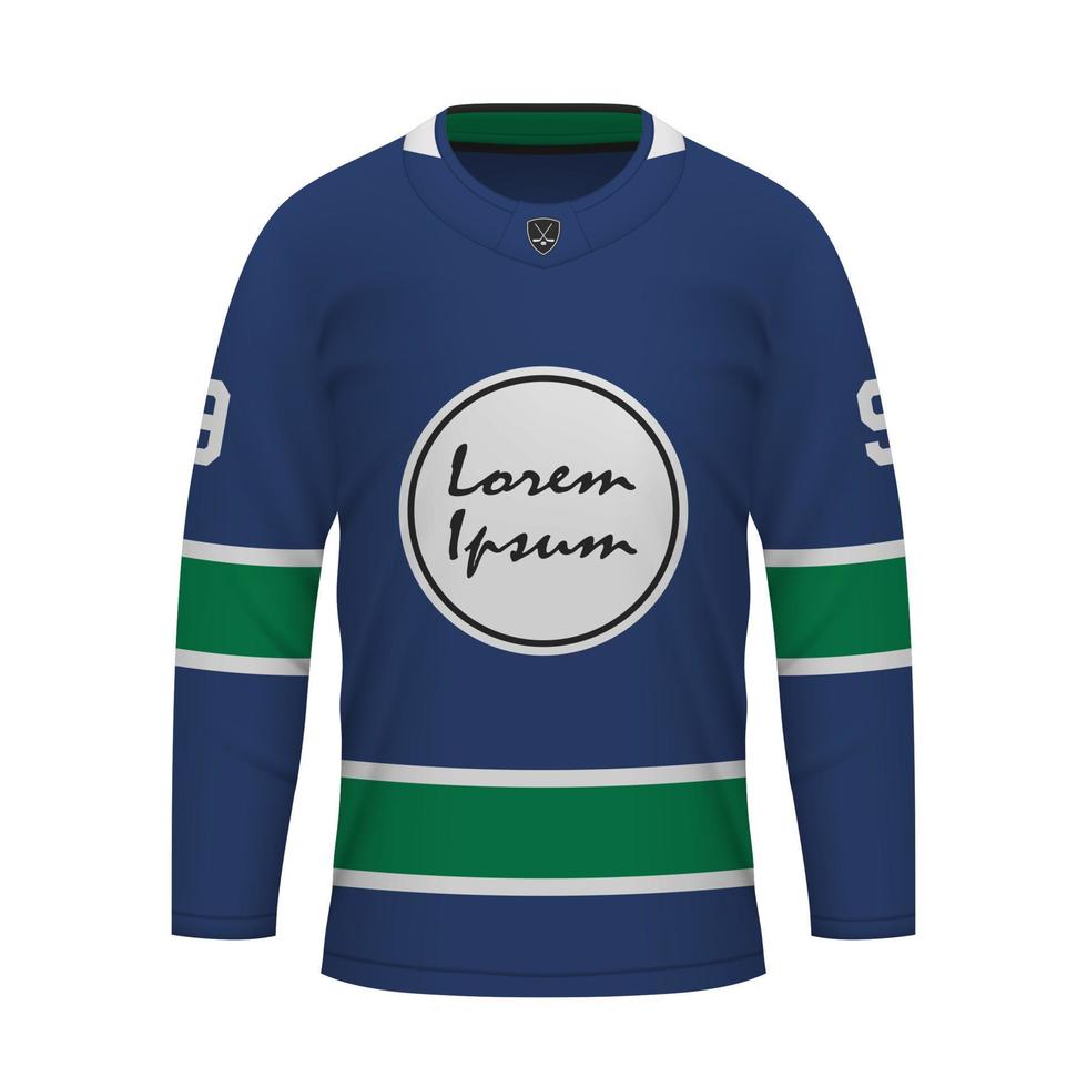 realista hielo hockey camisa de vancouver, jersey modelo vector