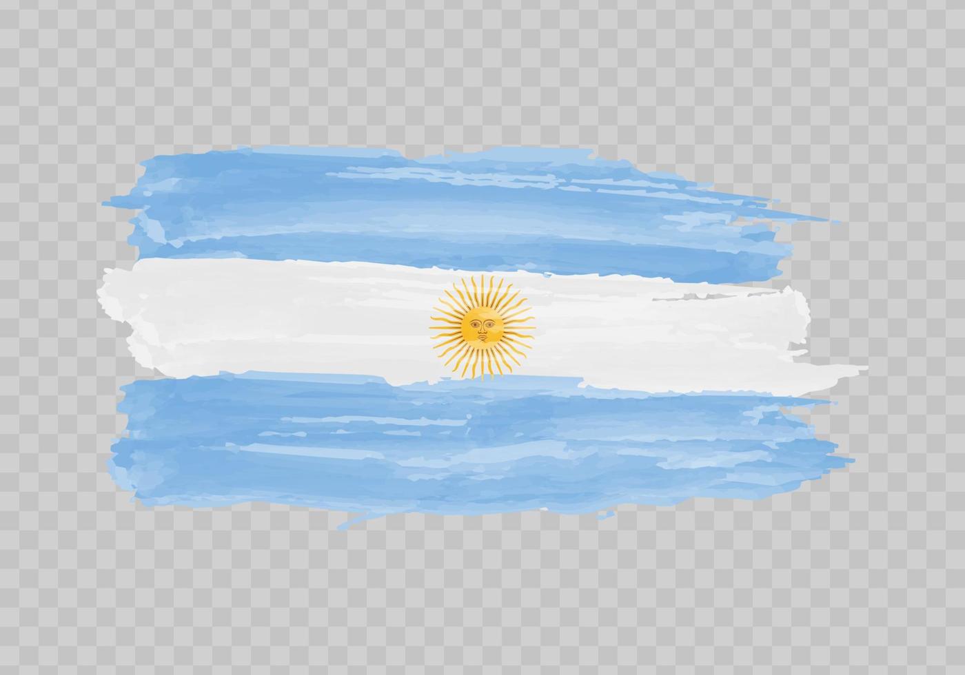 Watercolor painting flag of Argentina vector