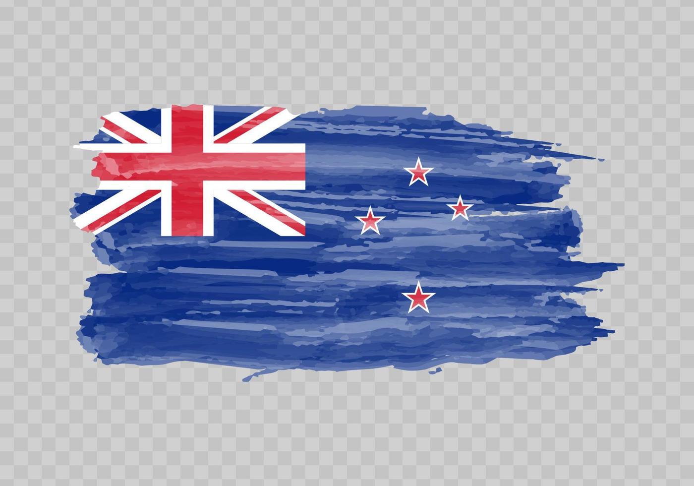 Watercolor painting flag of New Zealand vector