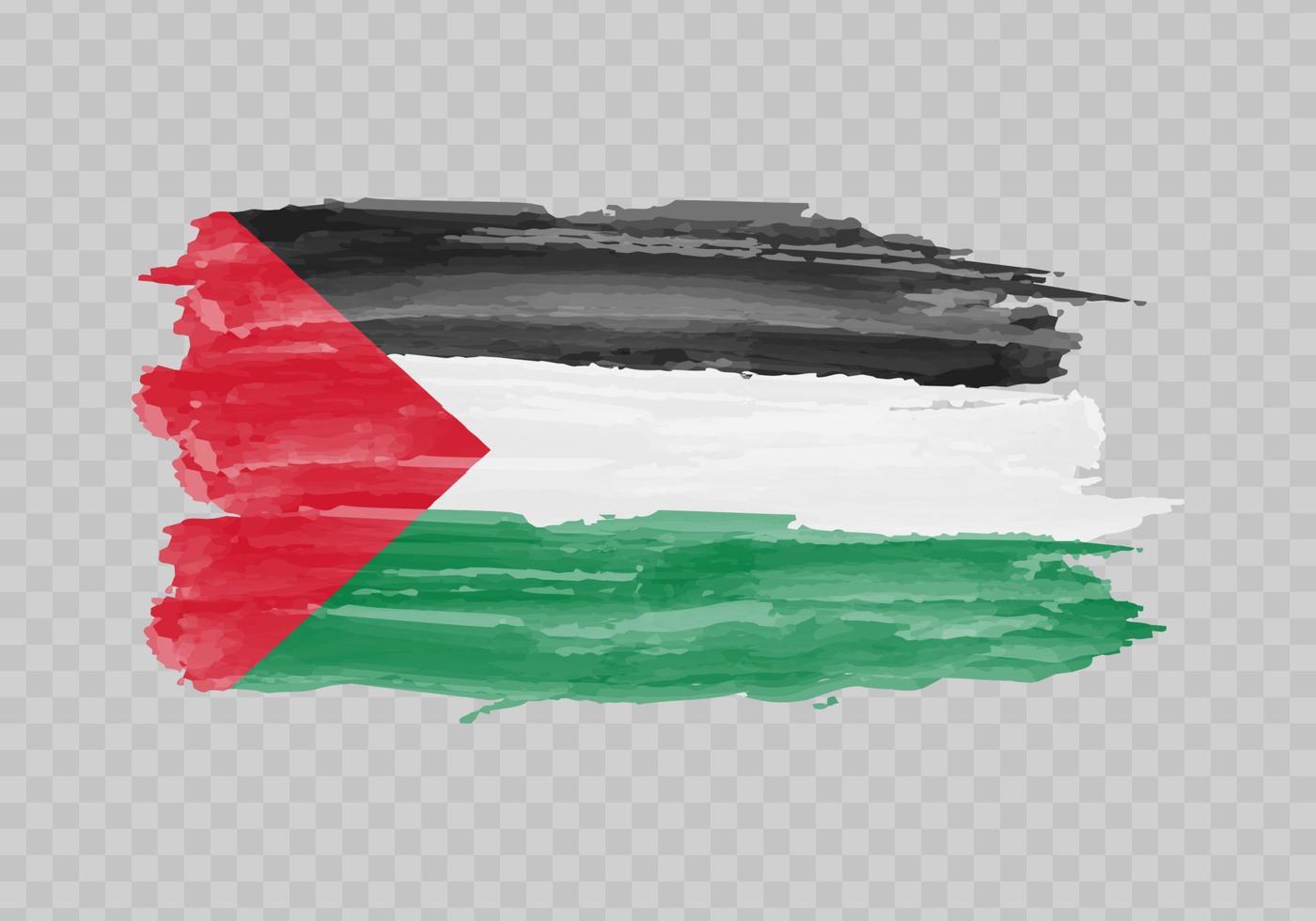 acuarela pintura bandera de Palestina vector
