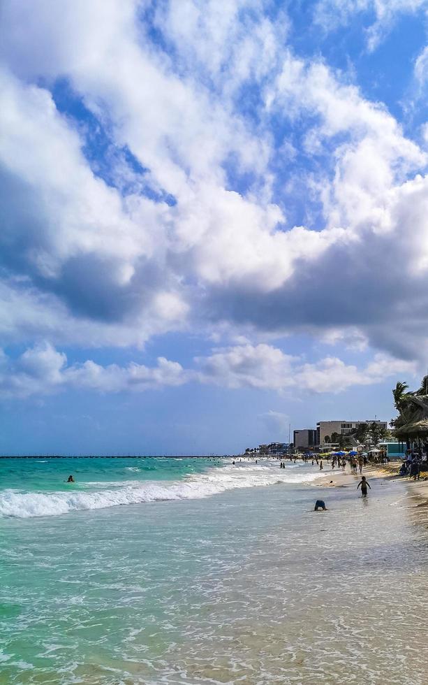 Playa del Carmen Quintana Roo MExico 2021 Tropical caribbean beach clear turquoise water Playa del Carmen Mexico. photo