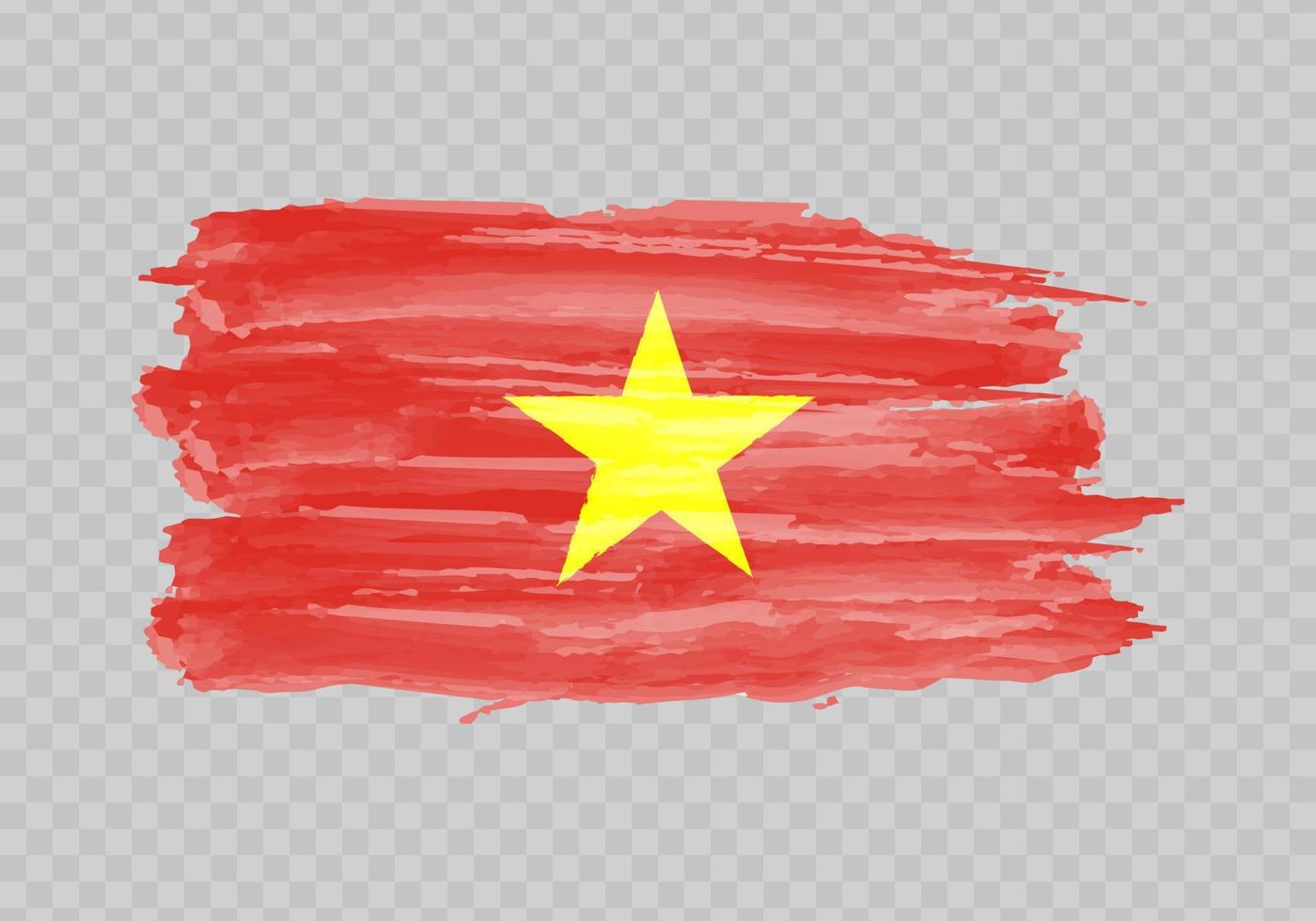 Watercolor painting flag of Vietnam vector