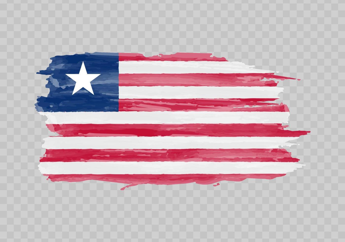 Watercolor painting flag of Liberia vector