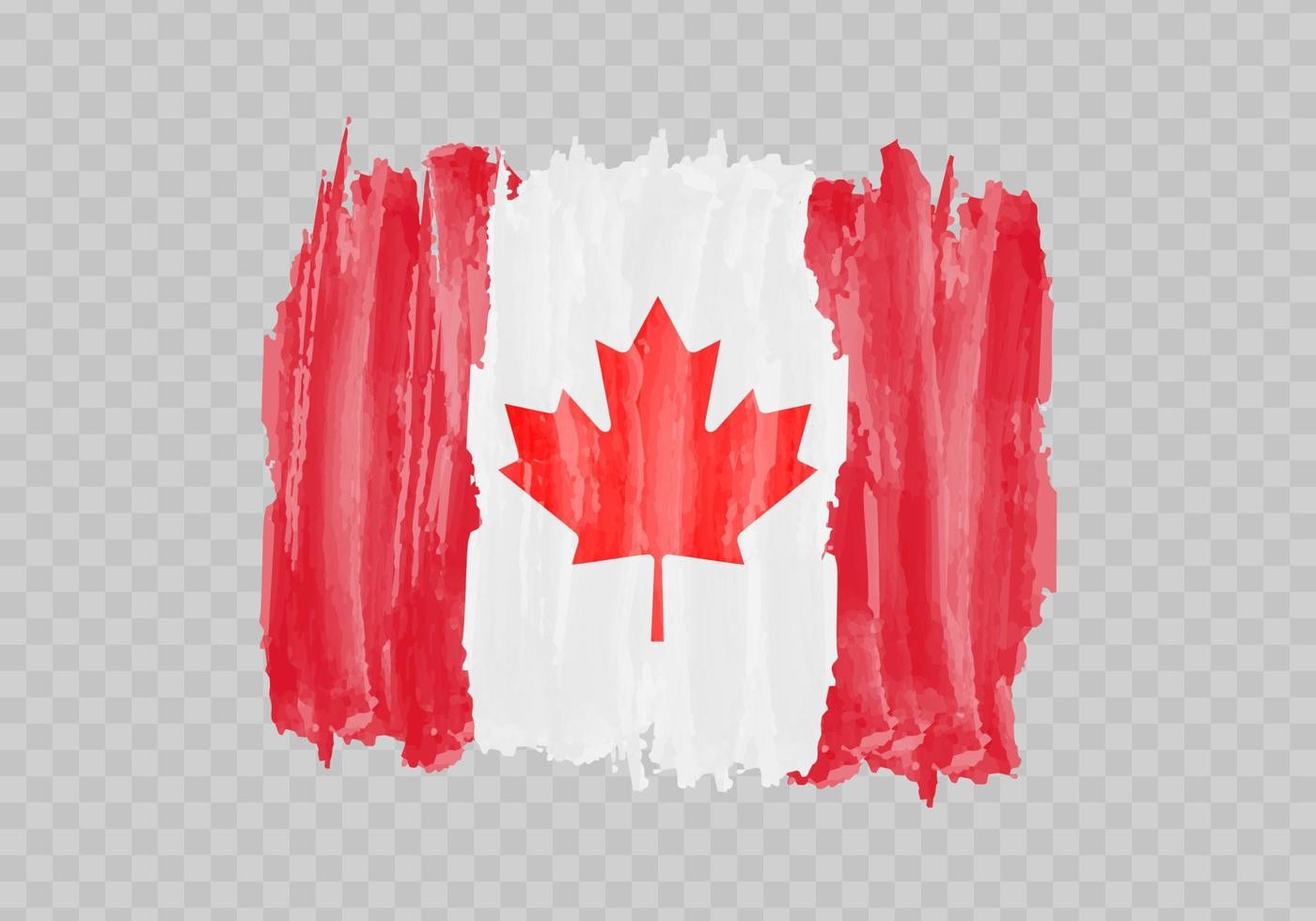 Watercolor painting flag of Canada vector