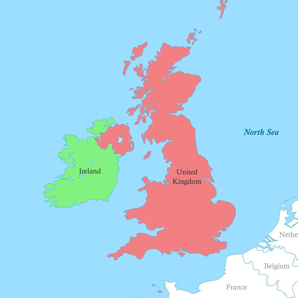 mapa de británico islas con fronteras de el países. vector