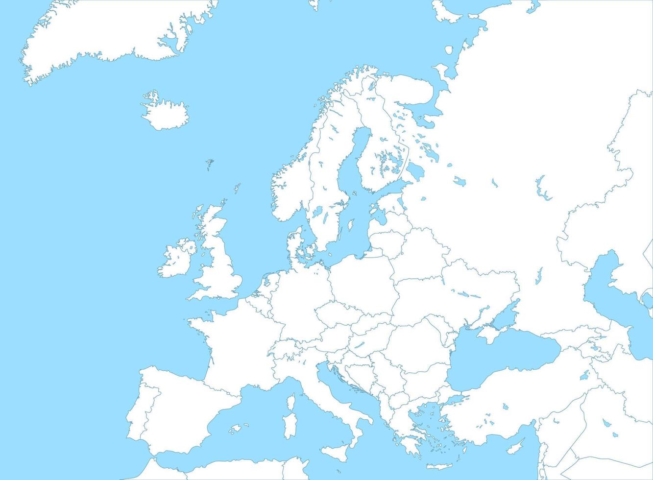 político mapa de Europa con fronteras vector