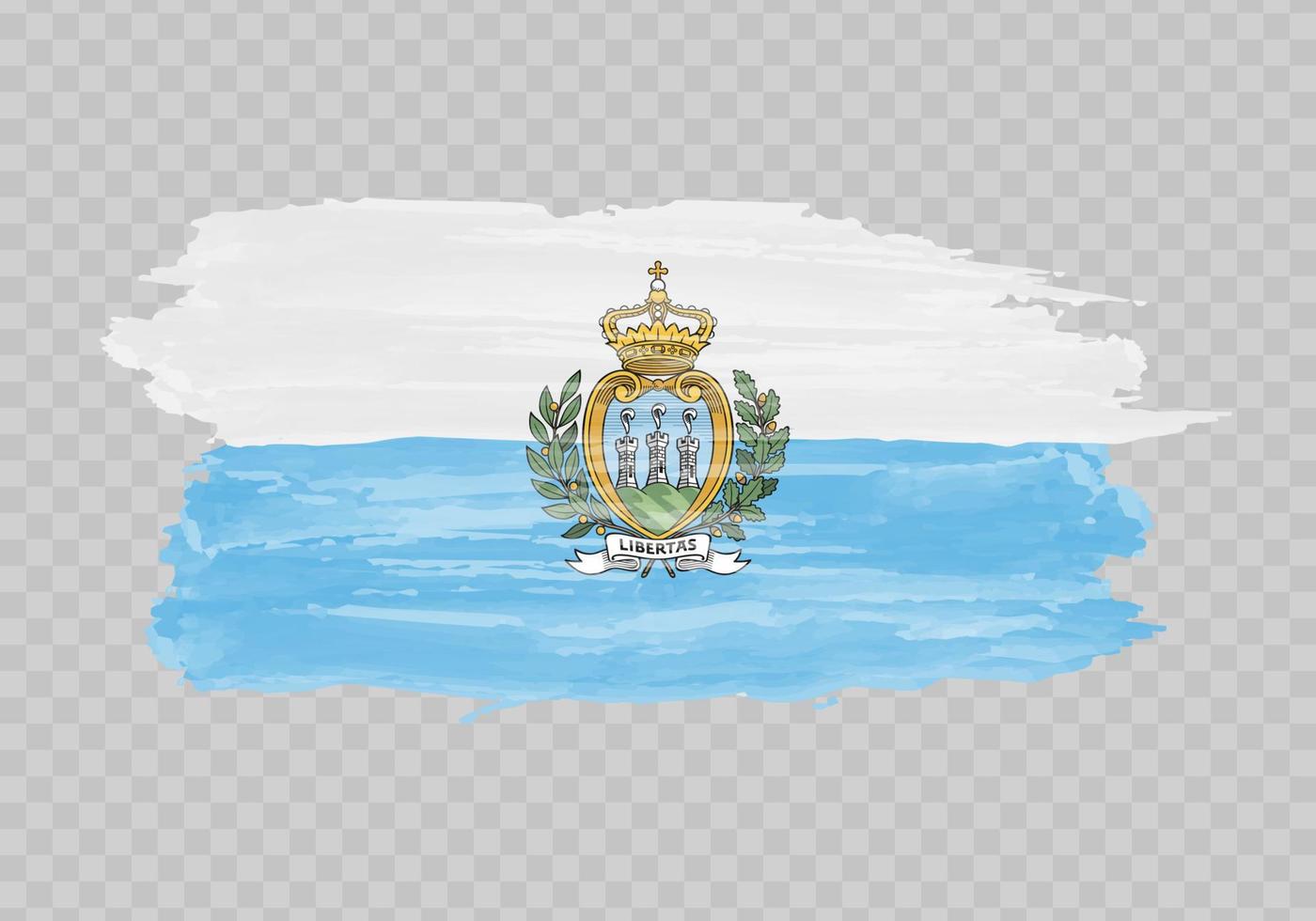 Watercolor painting flag of San Marino vector