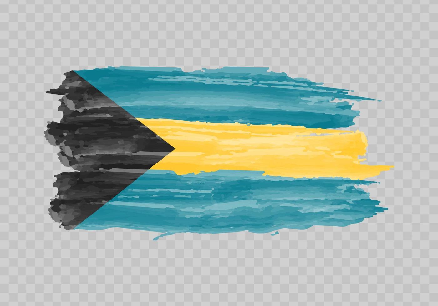 Watercolor painting flag of Bahamas vector