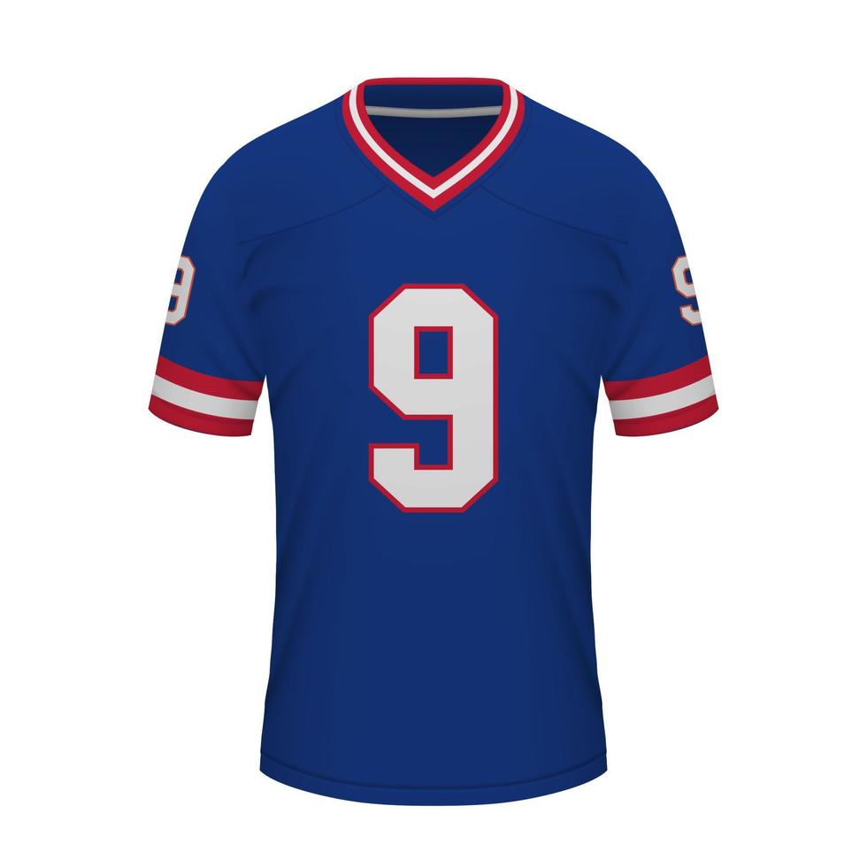 Realistic American football shirt of New York Giants, jersey template vector