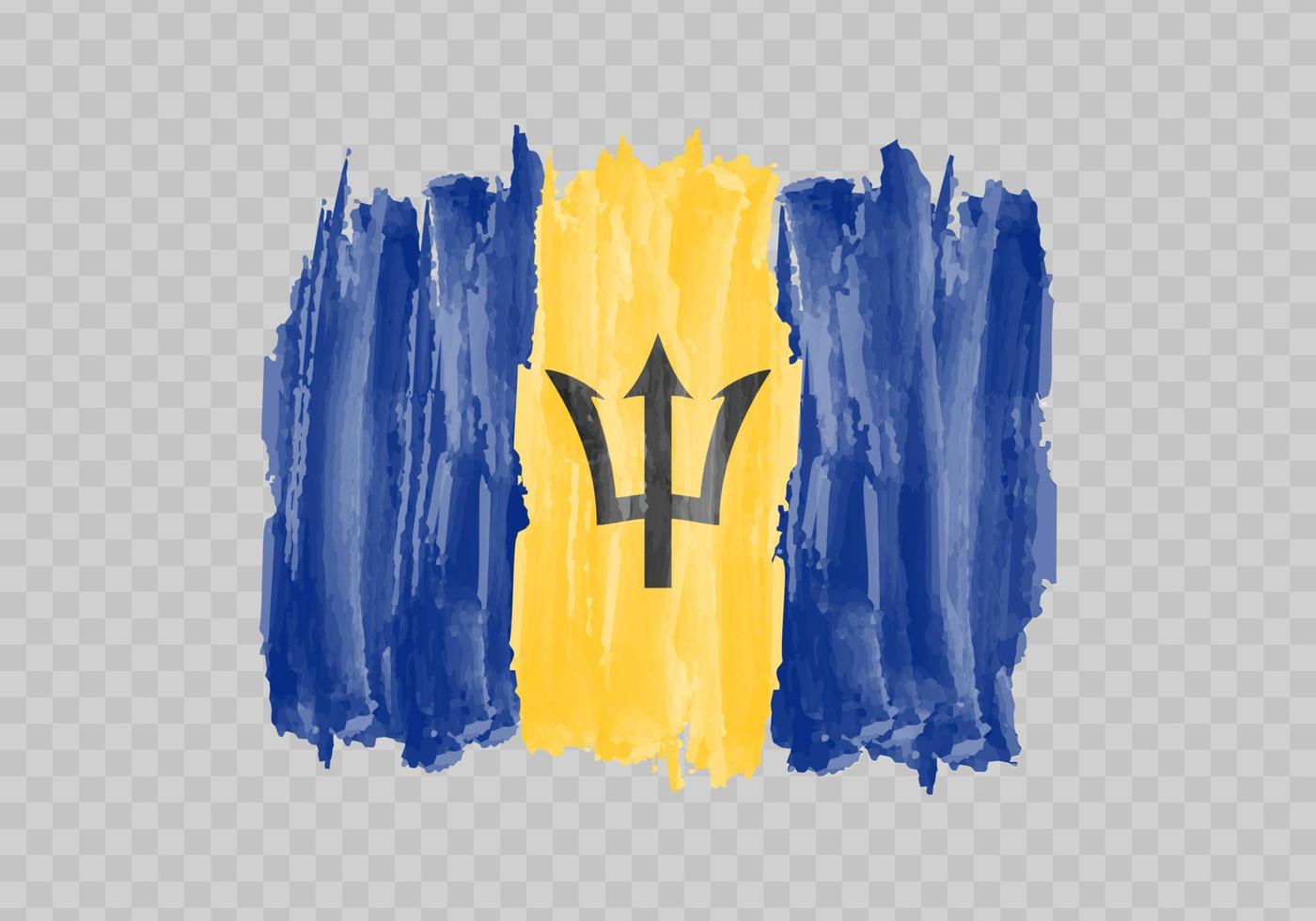 Watercolor painting flag of Barbados vector