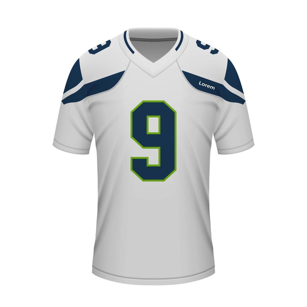 realista fútbol americano lejos jersey Seattle, camisa modelo vector