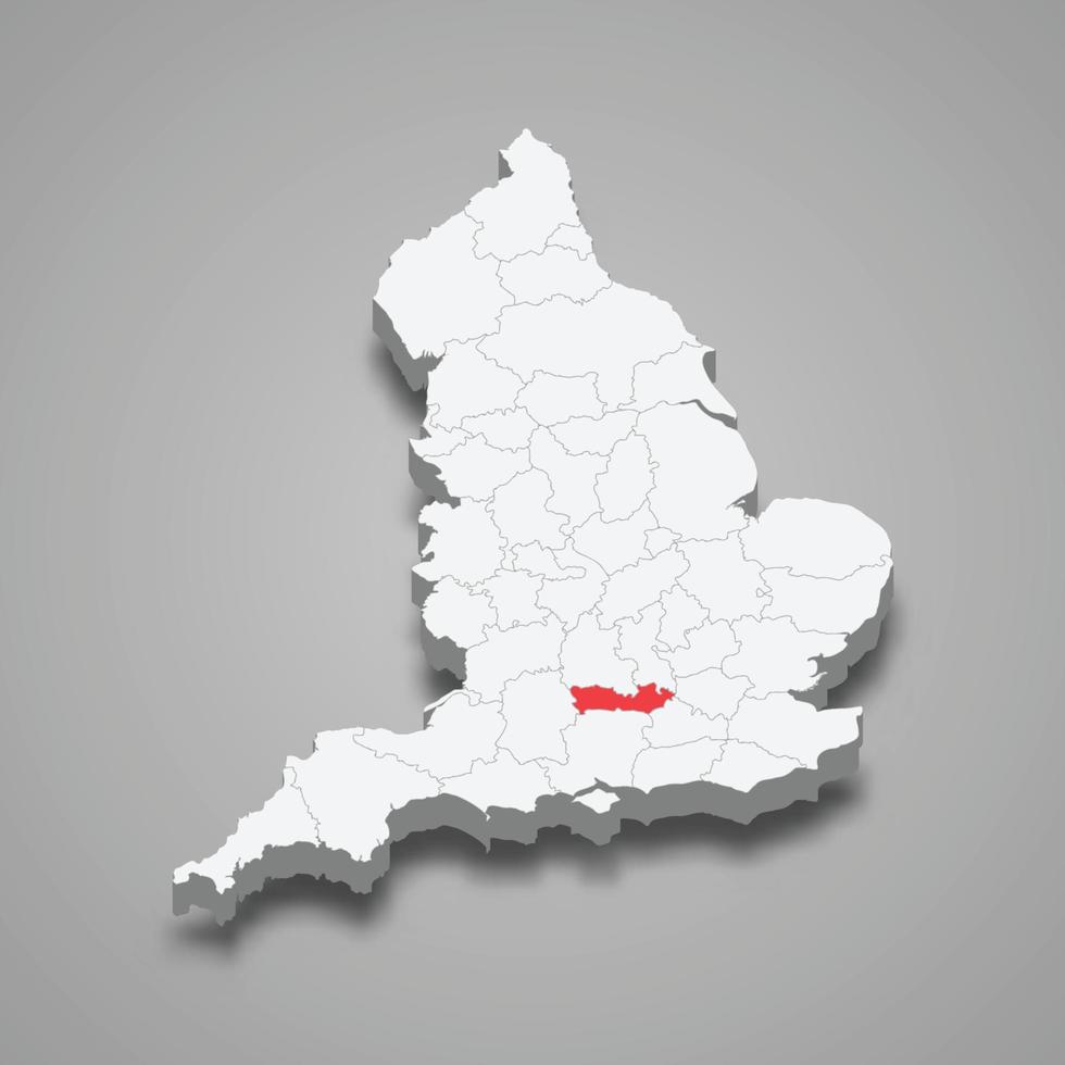 Berkshire county location within England 3d map vector