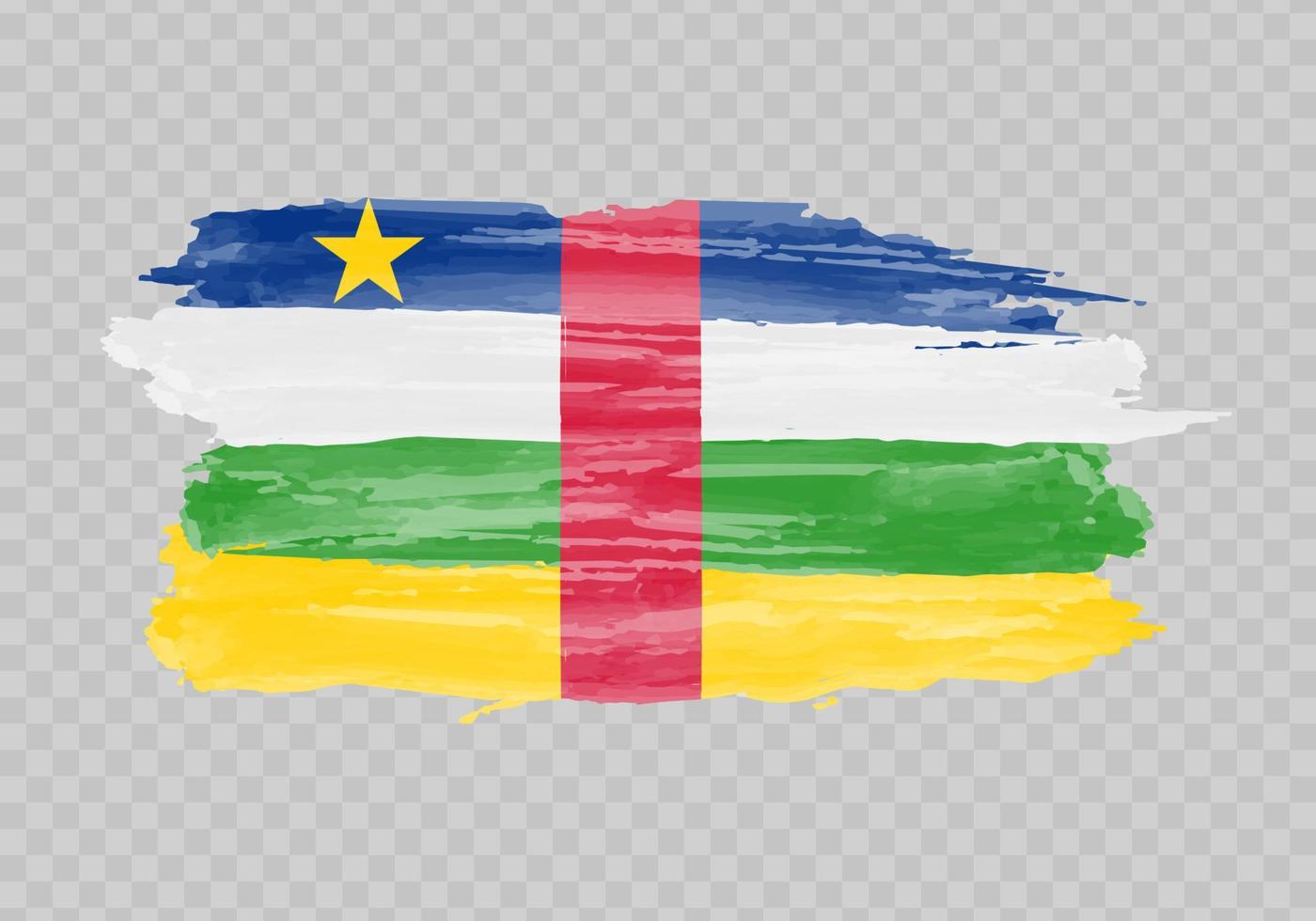 Watercolor painting flag of Central African Republic vector