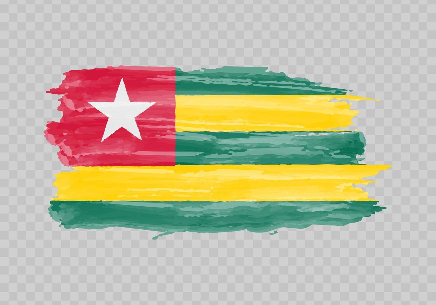 Watercolor painting flag of Togo vector