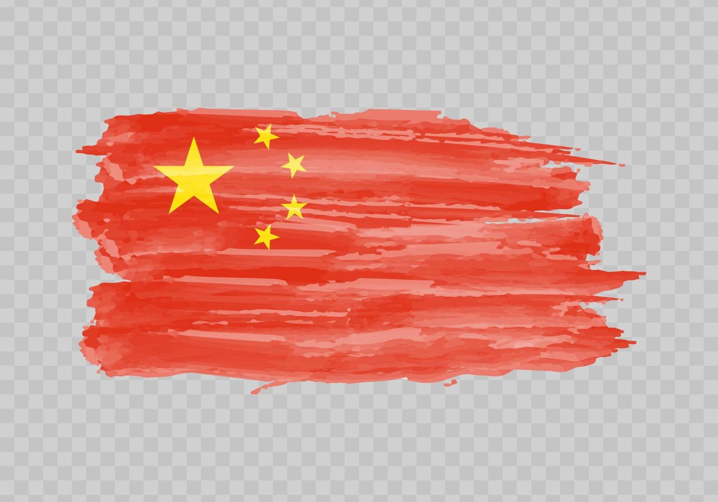 Watercolor painting flag of China vector