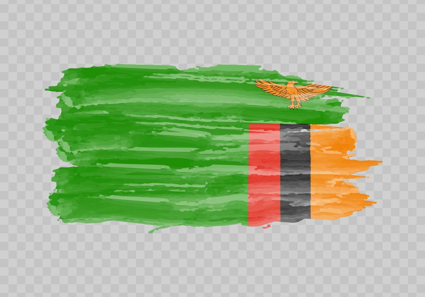 Watercolor painting flag of Zambia vector