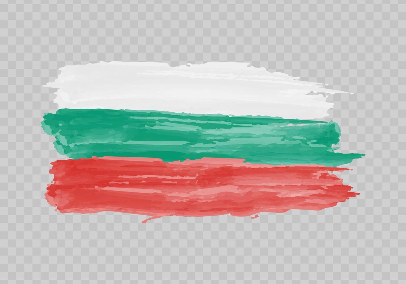 Watercolor painting flag of Bulgaria vector