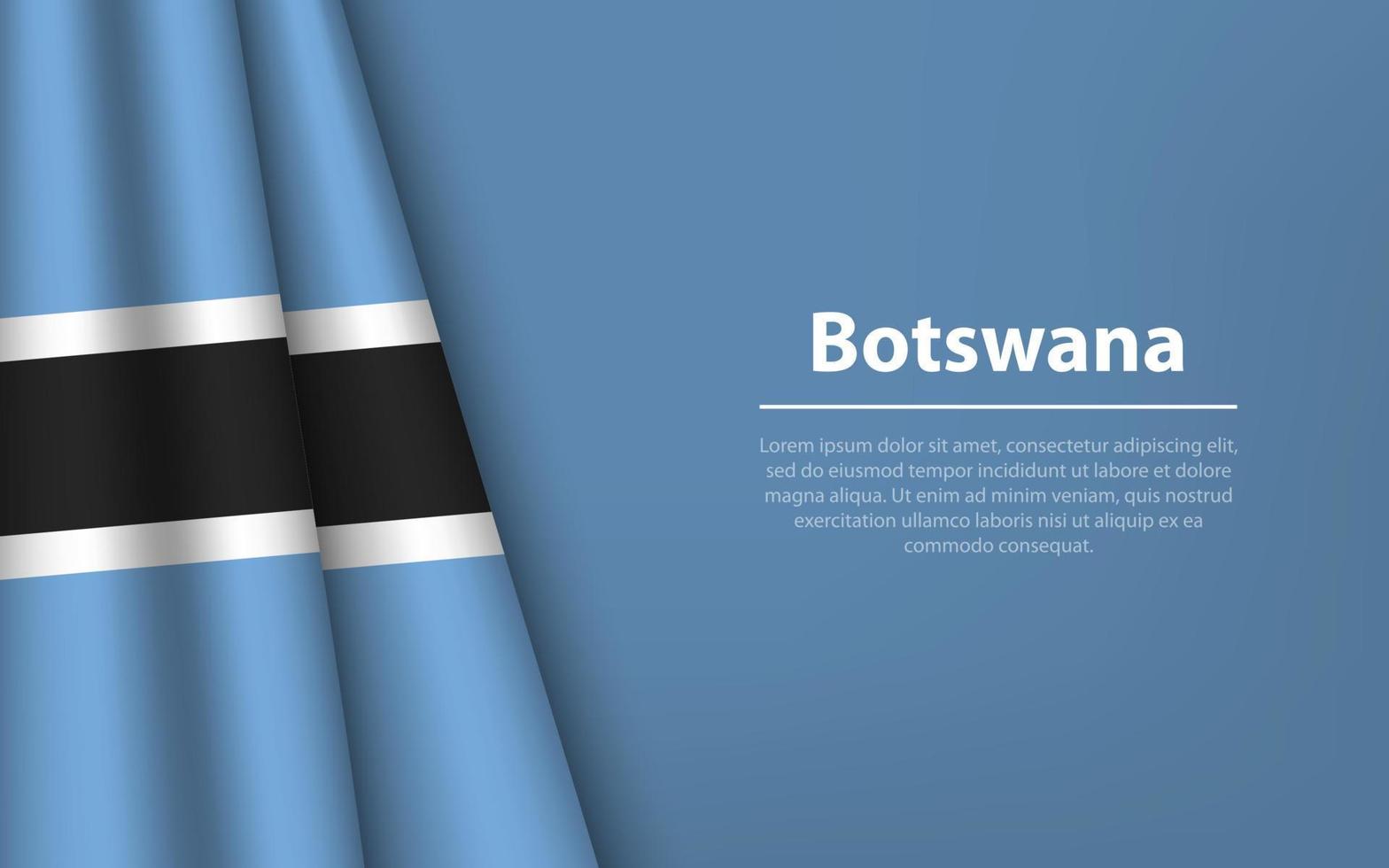 Wave flag of Botswana with copyspace background. vector