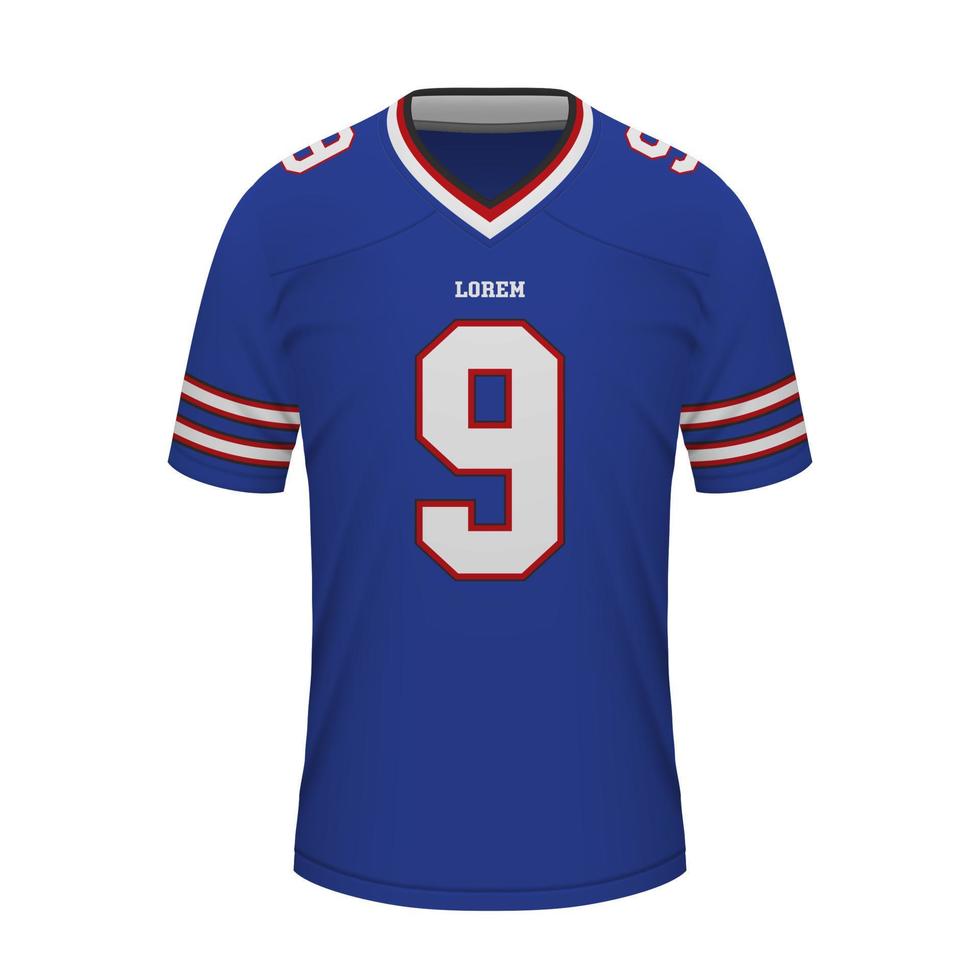 Realistic American football shirt of Buffalo, jersey template vector