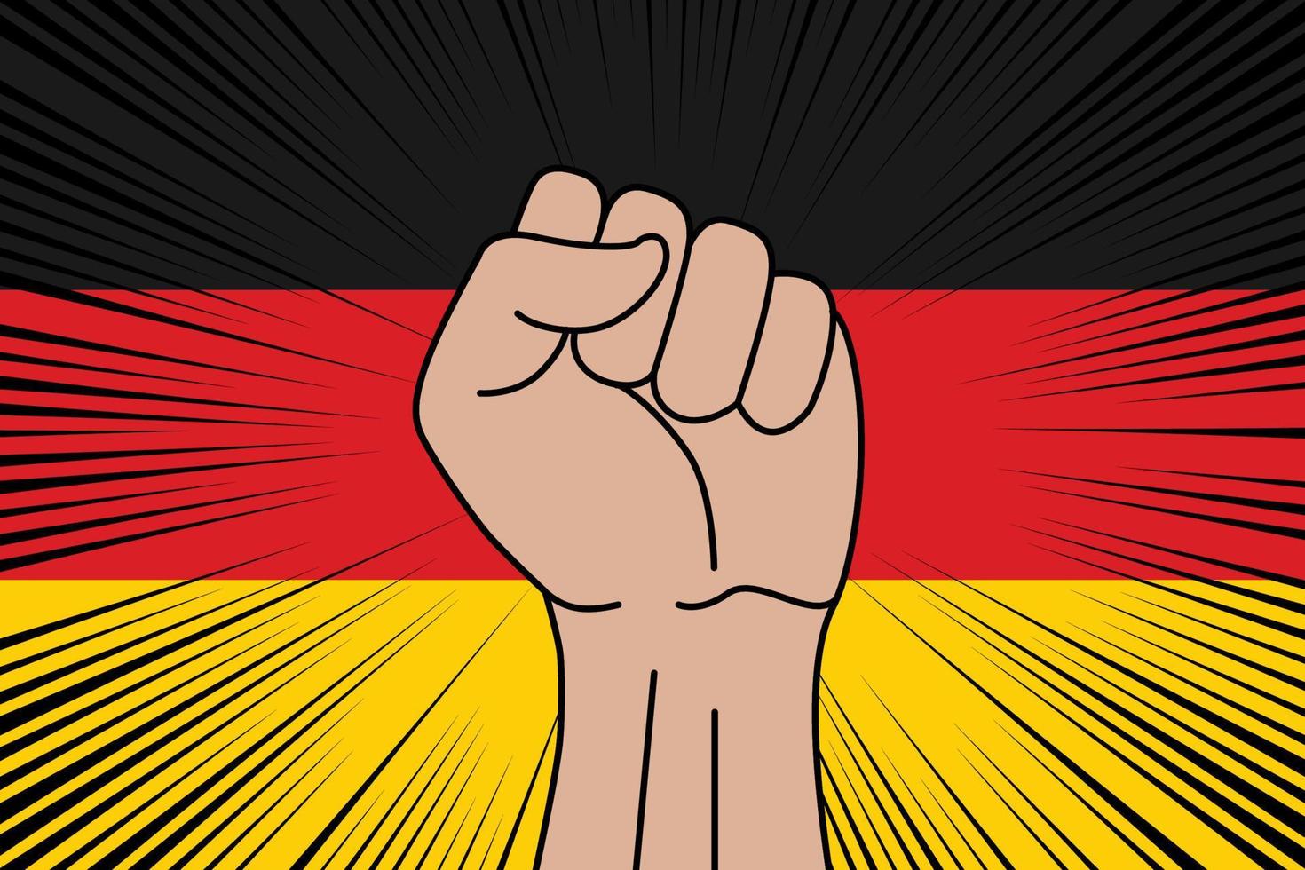 humano puño apretado símbolo en bandera de Alemania vector