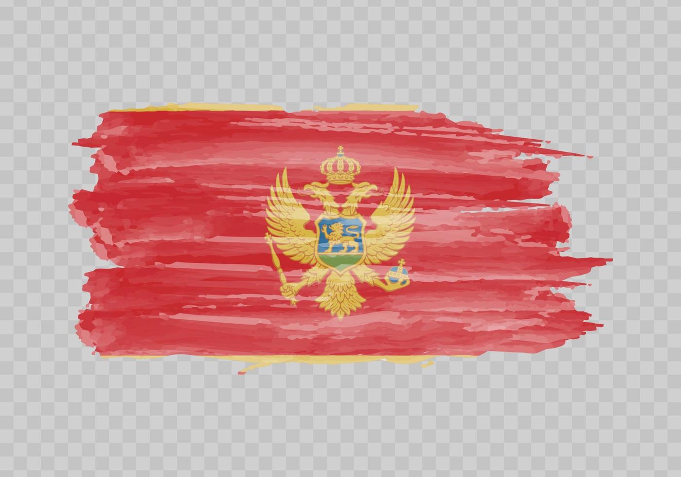 Watercolor painting flag of Montenegro vector