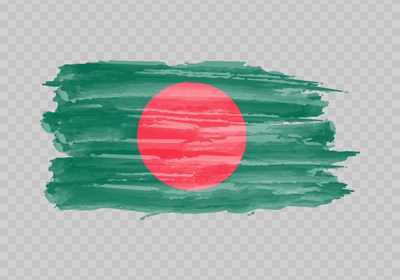 Watercolor painting flag of Bangladesh vector