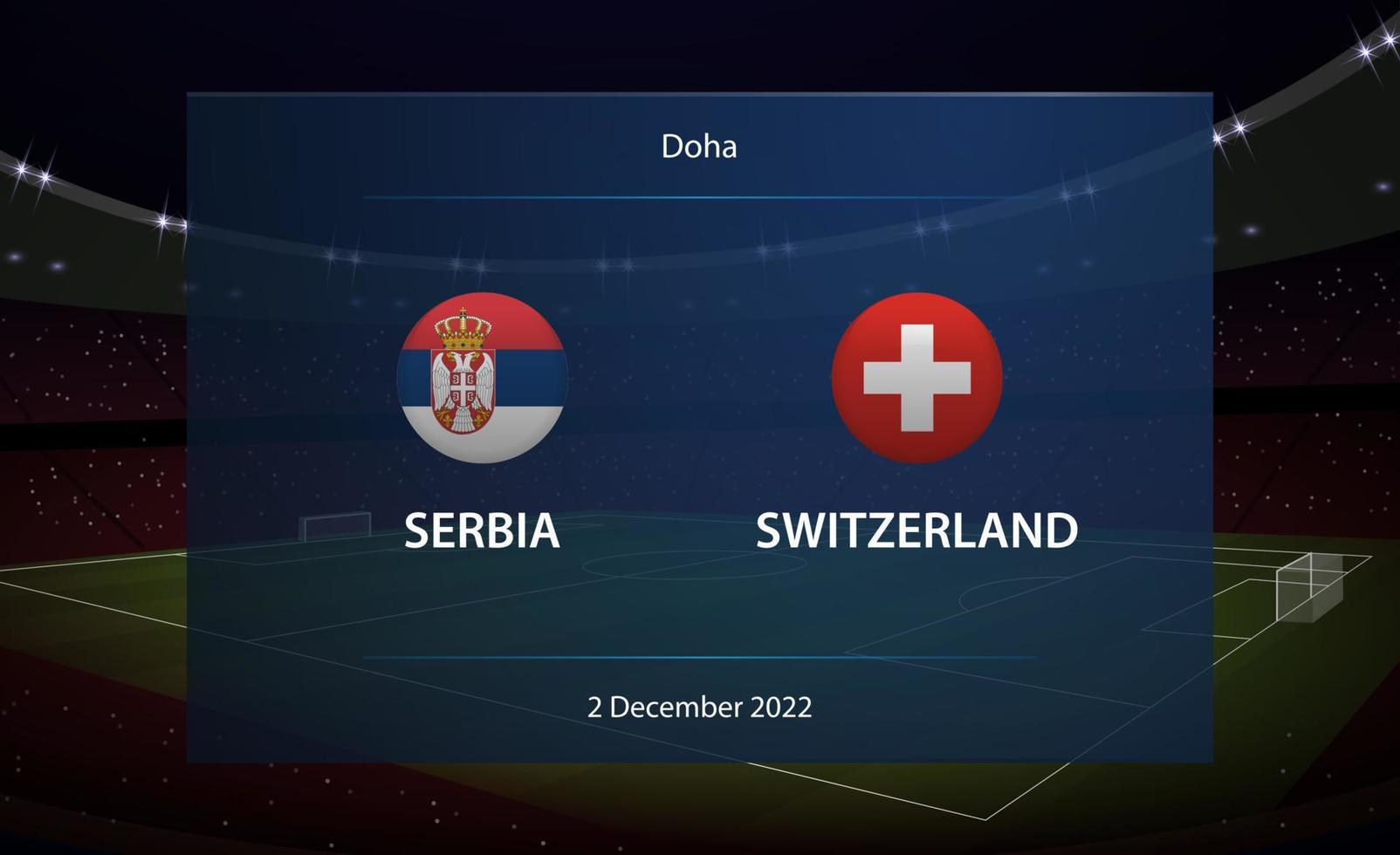 serbia vs Suiza. fútbol americano marcador transmitir gráfico vector